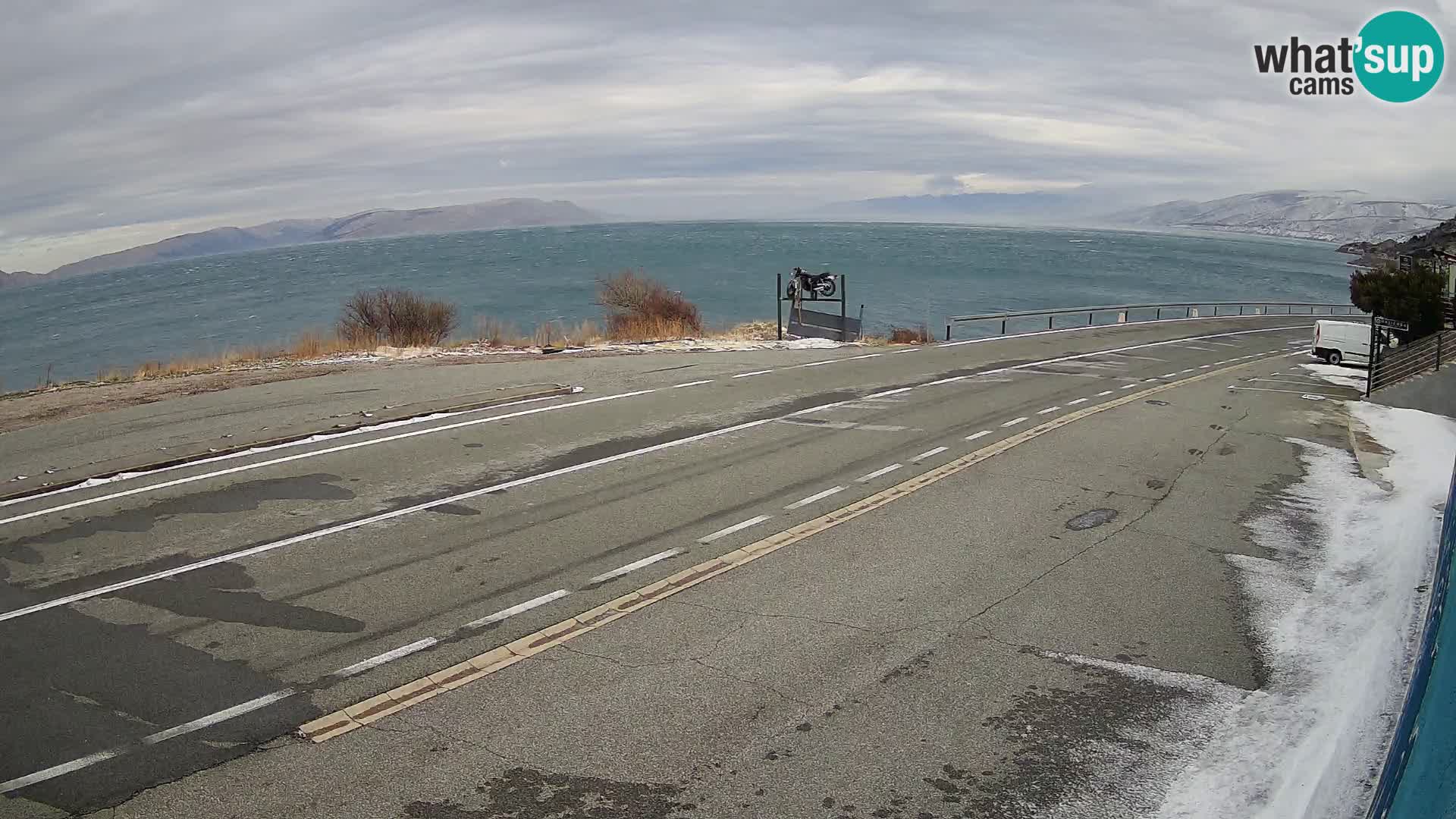Webcam Adriatic highway D8 near SENJ – view to KRK island