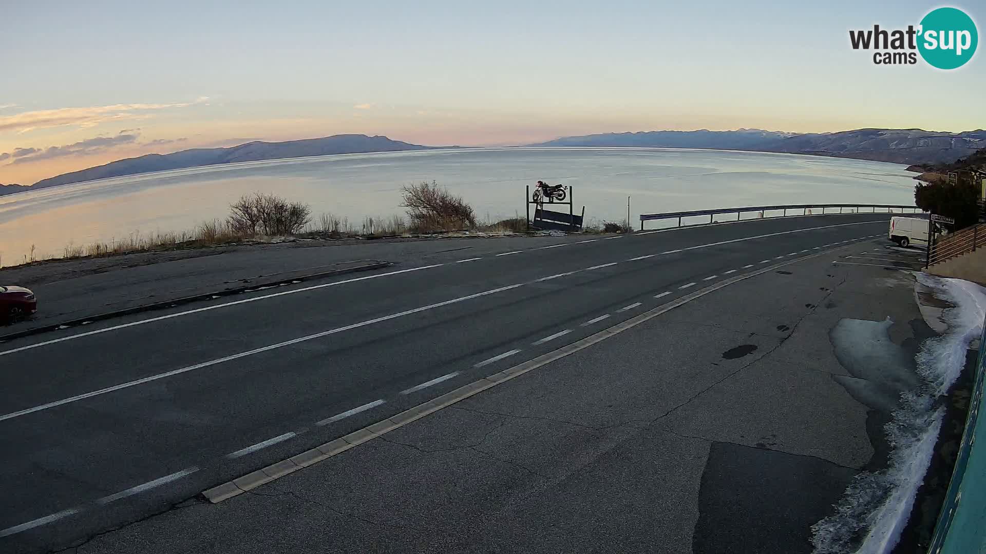 Webcam Adriatic highway D8 near SENJ – view to KRK island