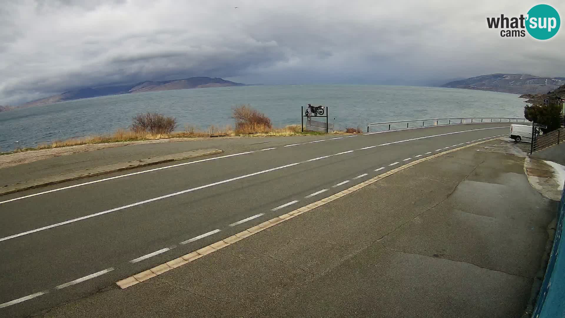 Webcam Adriatic highway D8 near SENJ – view to KRK island
