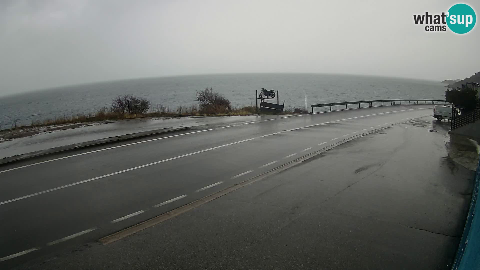 Webcam Adriatic highway D8 near SENJ – view to KRK island