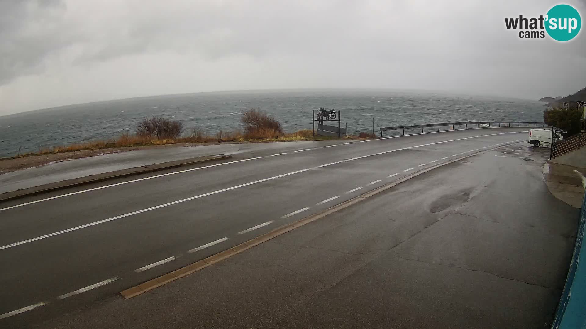 Webcam Adriatic highway D8 near SENJ – view to KRK island