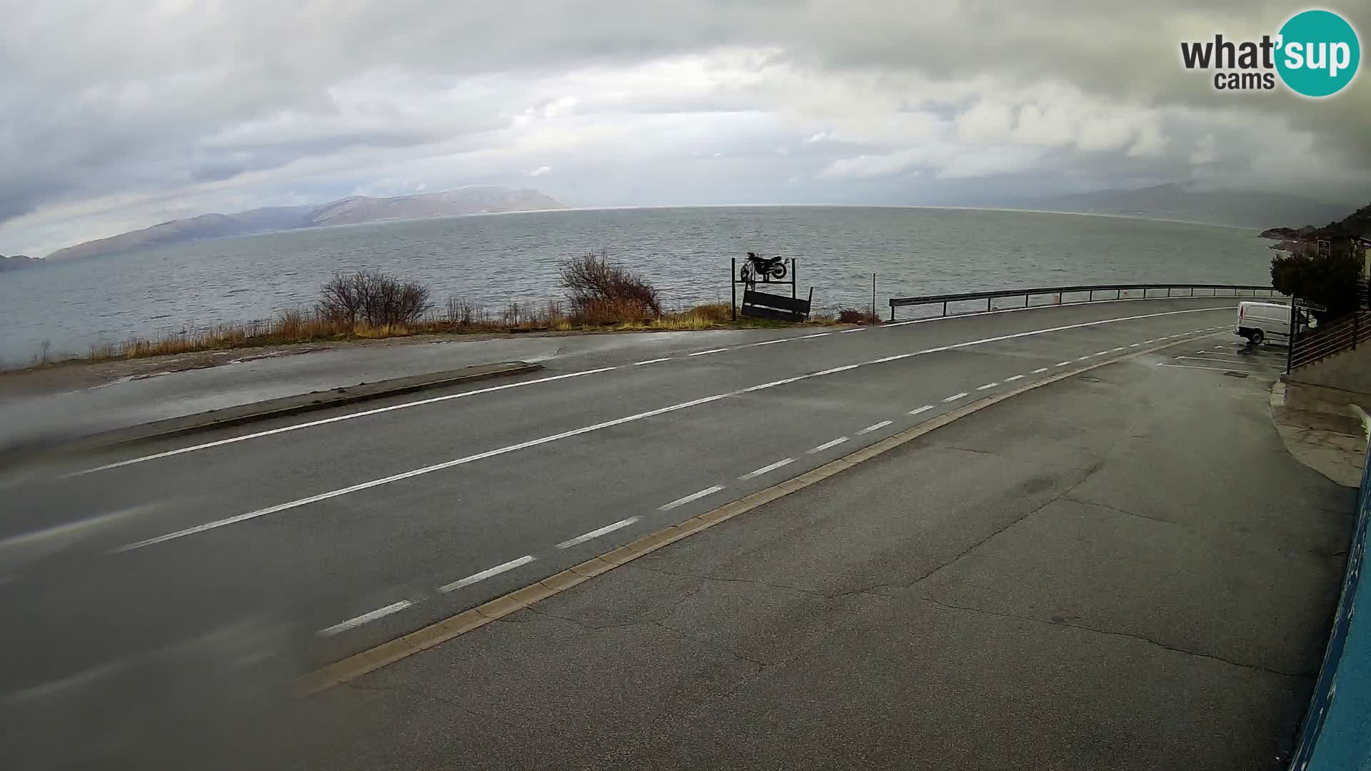Webcam Adriatic highway D8 near SENJ – view to KRK island