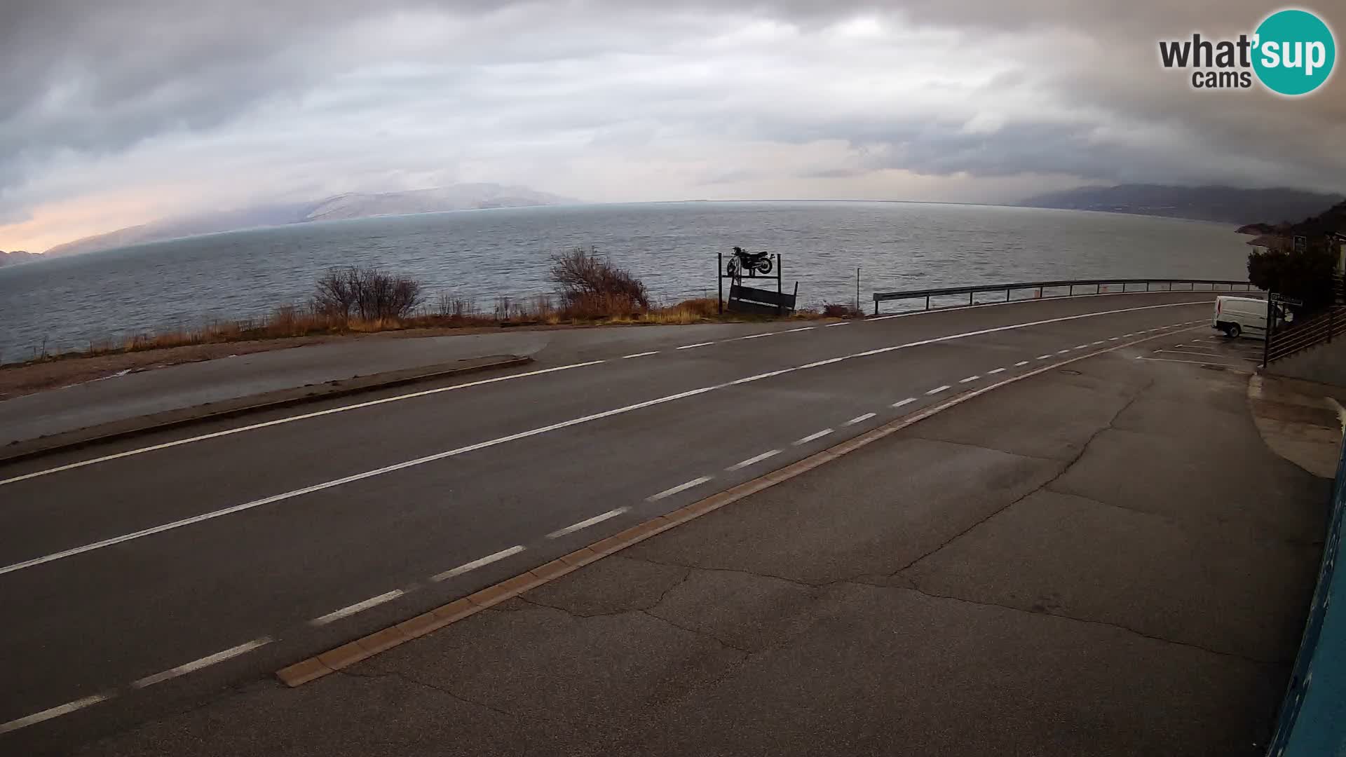 Webcam Adriatic highway D8 near SENJ – view to KRK island