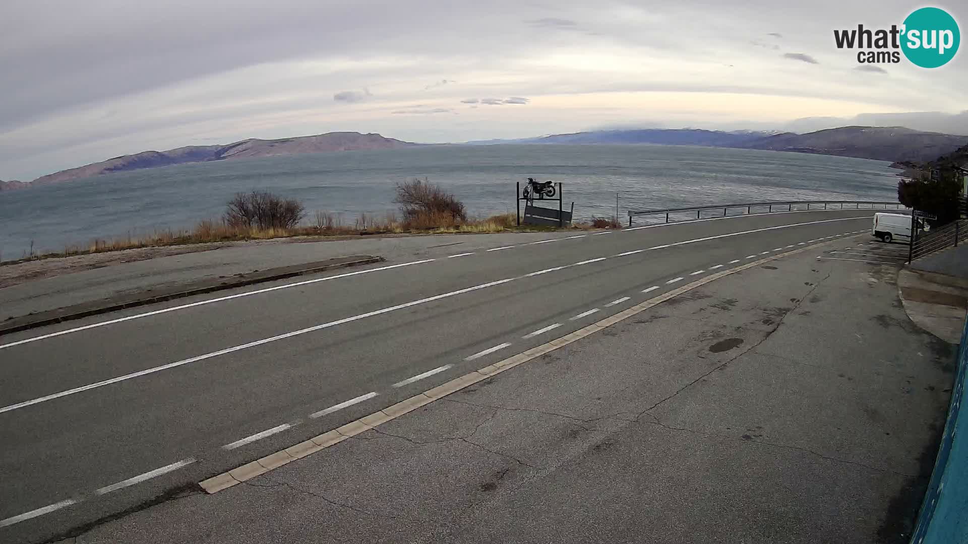 Webcam autoroute Adriatique D8 près de SENJ – vue sur l’île de KRK