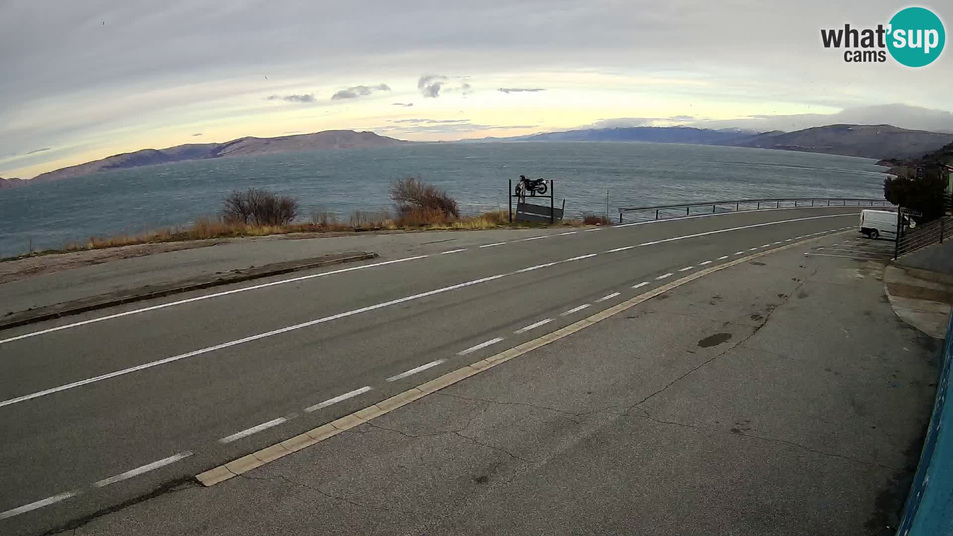 Webcam Adria-Autobahn D8 bei SENJ – Blick auf die Insel KRK