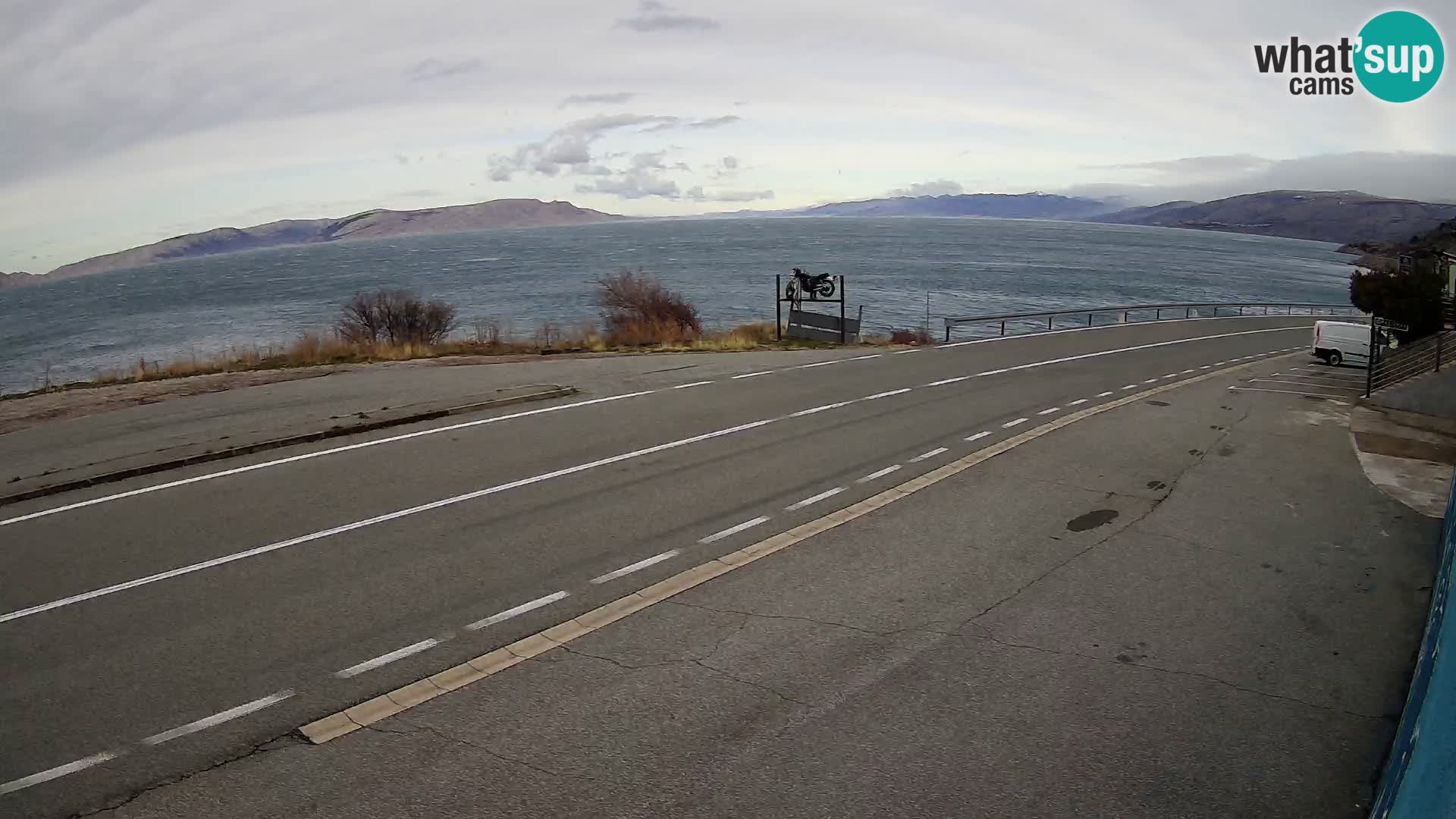 Webcam autoroute Adriatique D8 près de SENJ – vue sur l’île de KRK