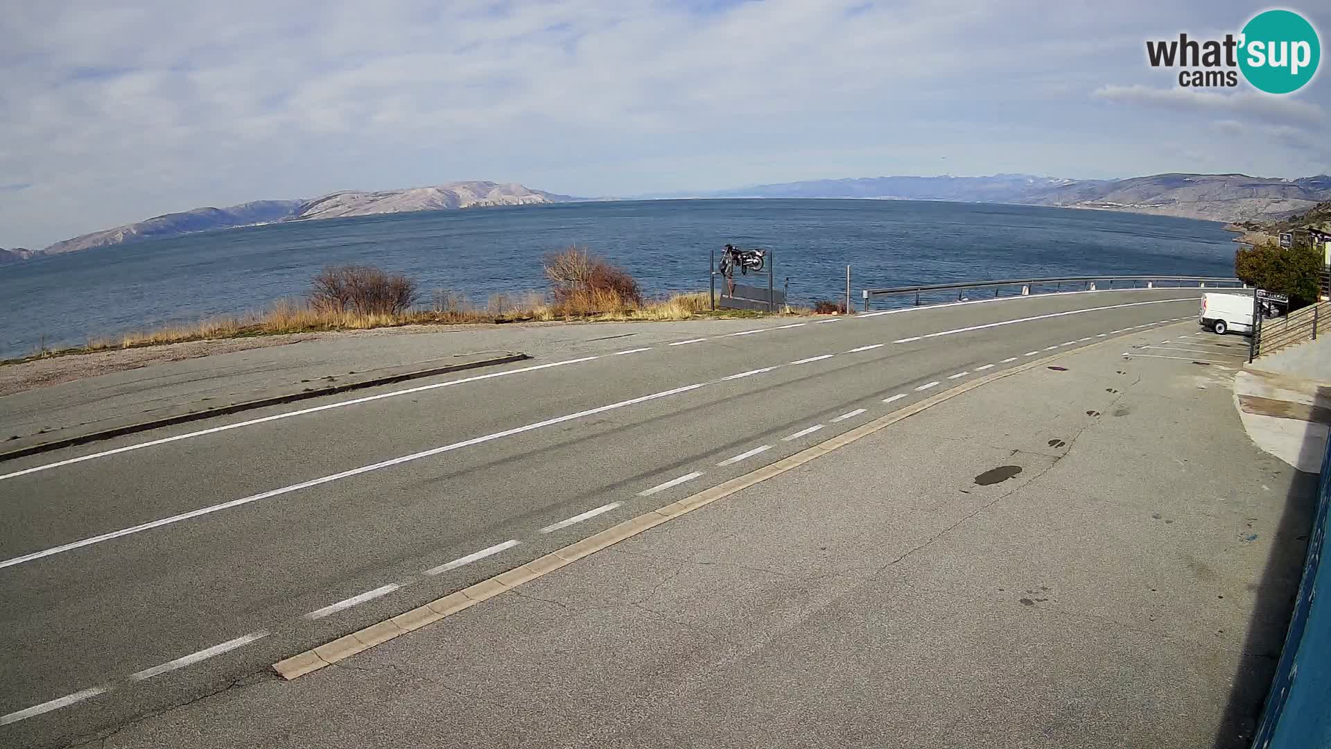 Webcam autoroute Adriatique D8 près de SENJ – vue sur l’île de KRK