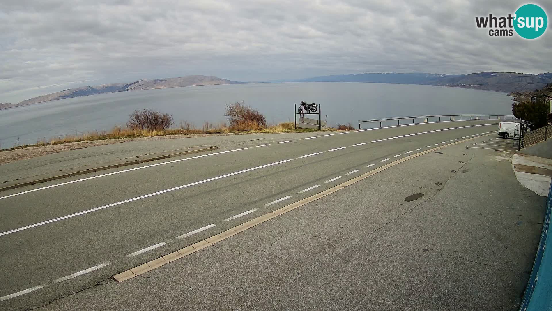 Webcam autoroute Adriatique D8 près de SENJ – vue sur l’île de KRK