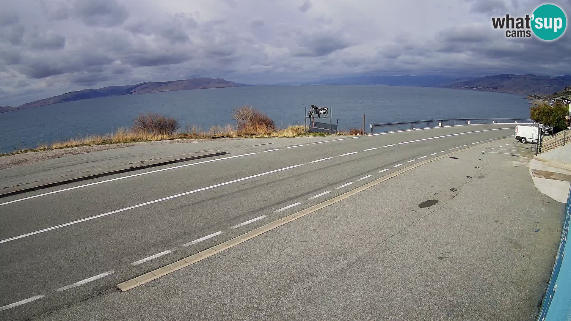 Webcam autoroute Adriatique D8 près de SENJ – vue sur l’île de KRK