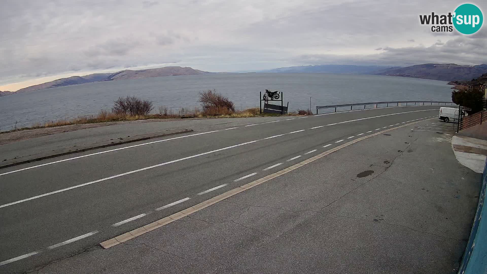 Webcam autoroute Adriatique D8 près de SENJ – vue sur l’île de KRK