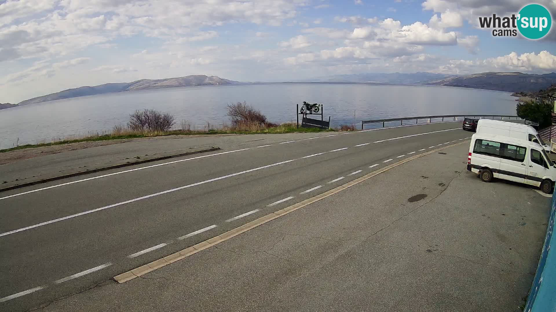 Webcam Adriatic highway D8 near SENJ – view to KRK island