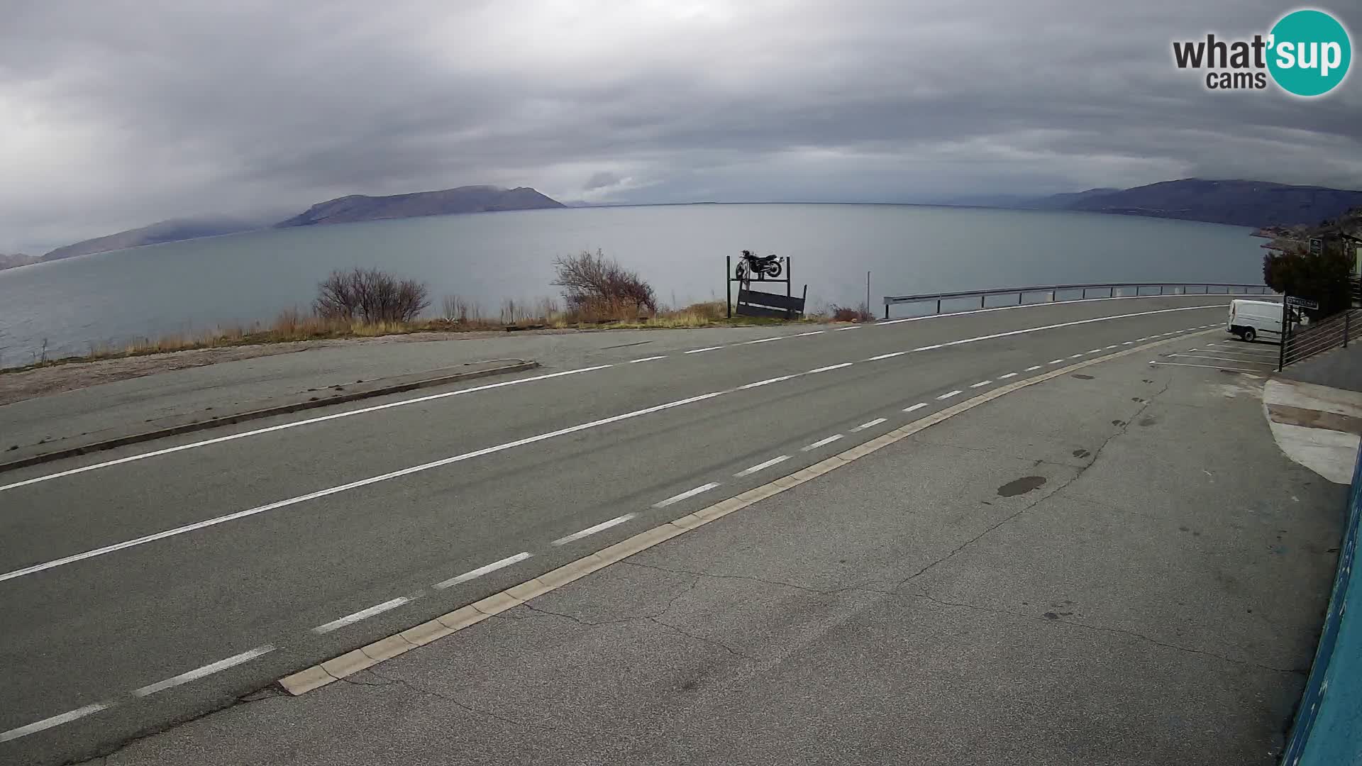 Webcam autoroute Adriatique D8 près de SENJ – vue sur l’île de KRK