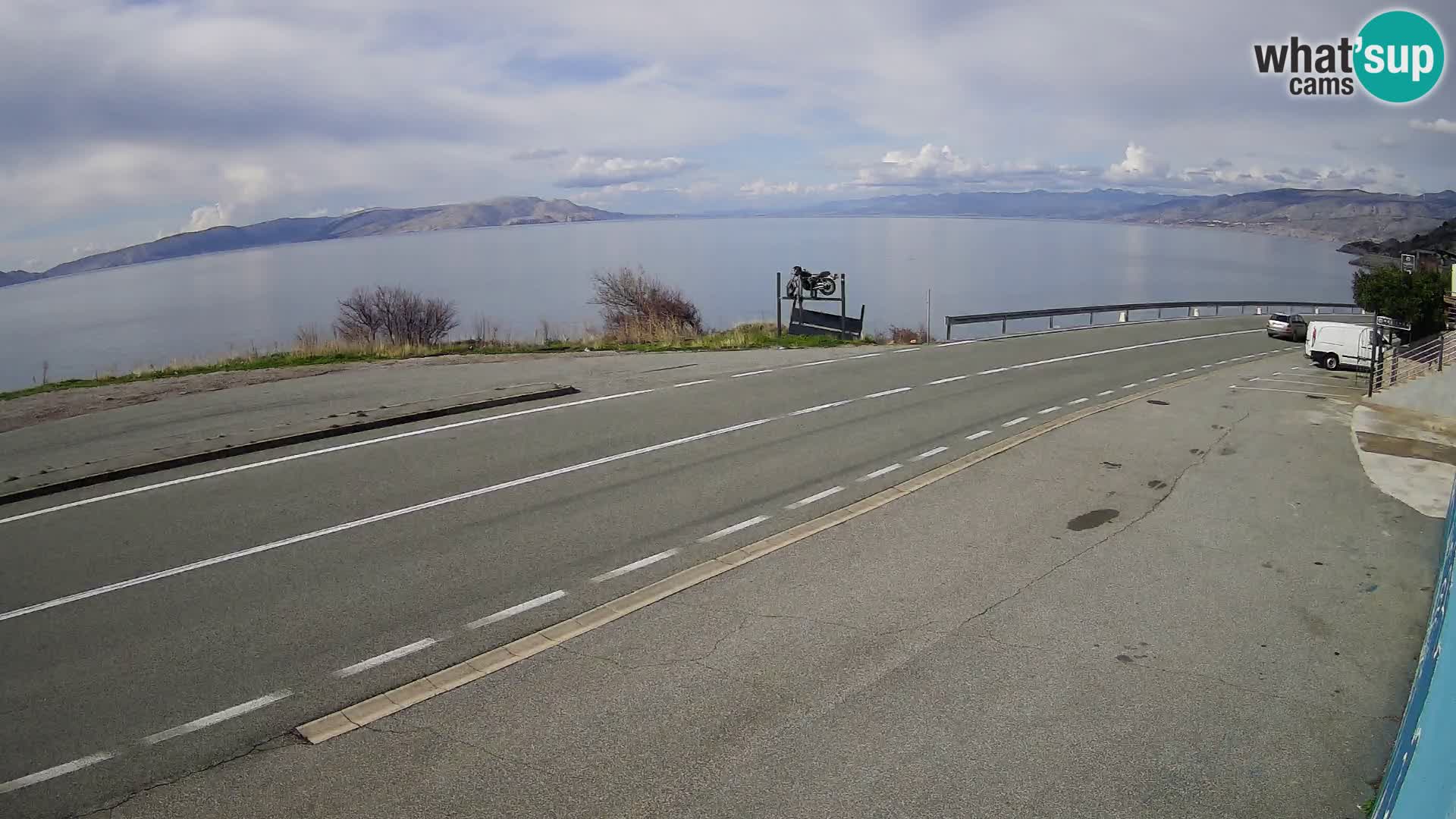 Webcam Adria-Autobahn D8 bei SENJ – Blick auf die Insel KRK