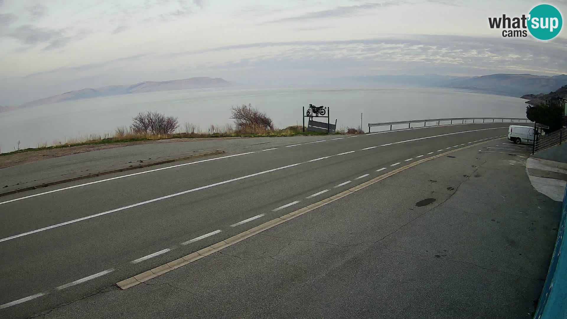 Webcam Adria-Autobahn D8 bei SENJ – Blick auf die Insel KRK