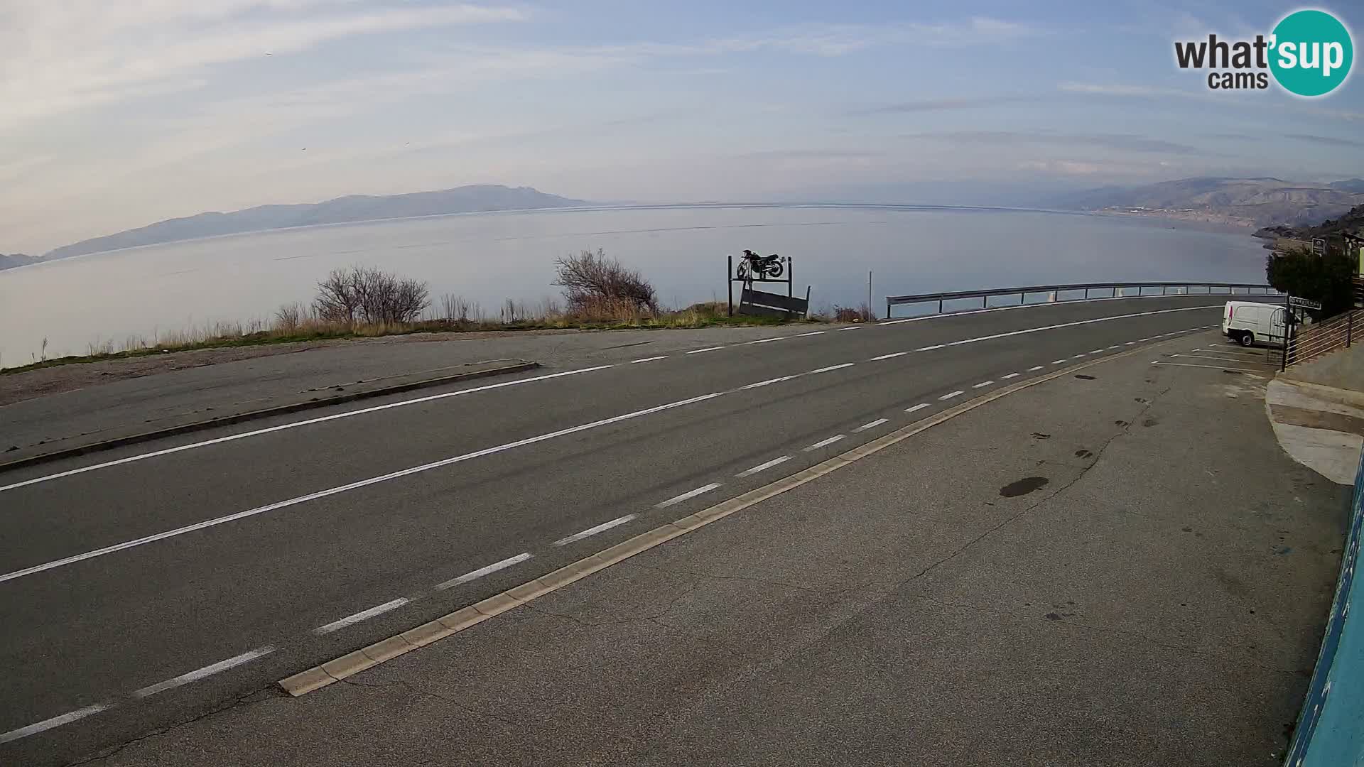 Webcam Adriatic highway D8 near SENJ – view to KRK island