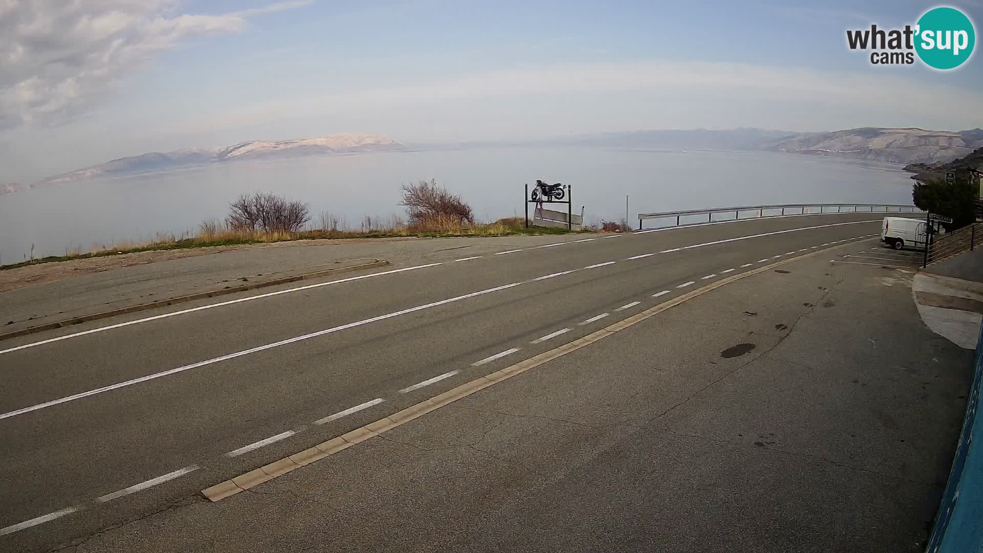 Webcam Adria-Autobahn D8 bei SENJ – Blick auf die Insel KRK
