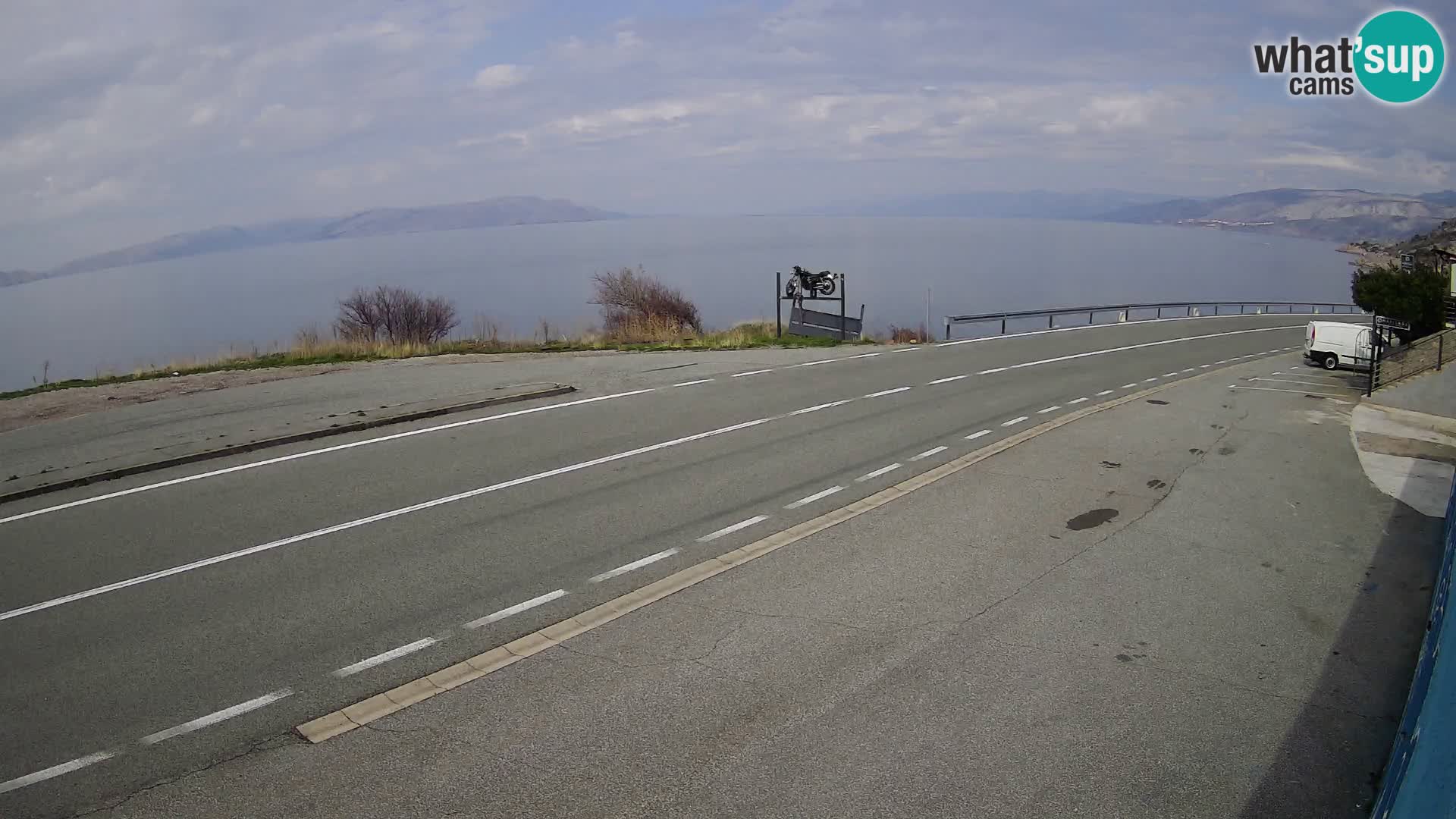 Webcam Adria-Autobahn D8 bei SENJ – Blick auf die Insel KRK