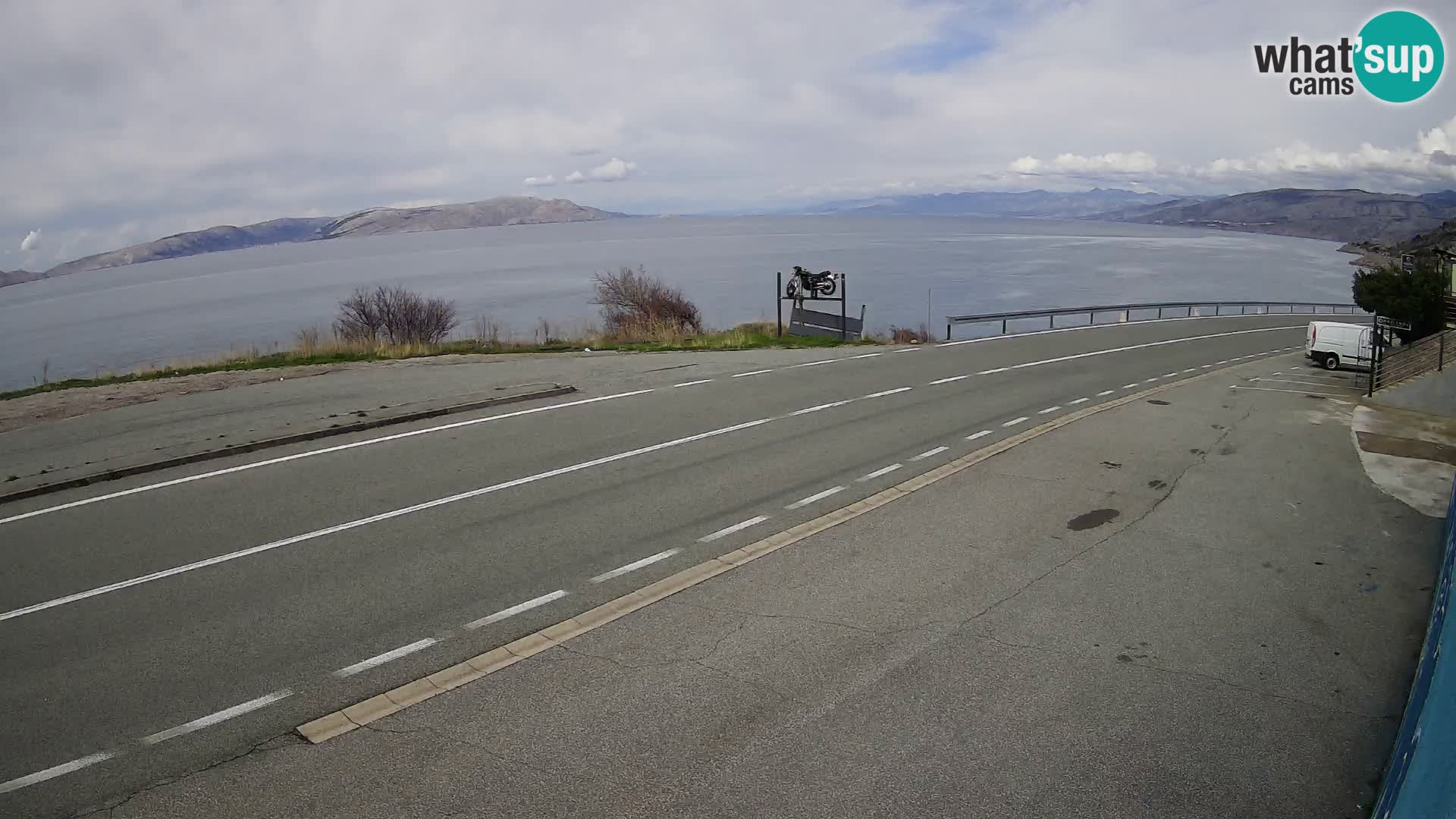 Webcam Adriatic highway D8 near SENJ – view to KRK island