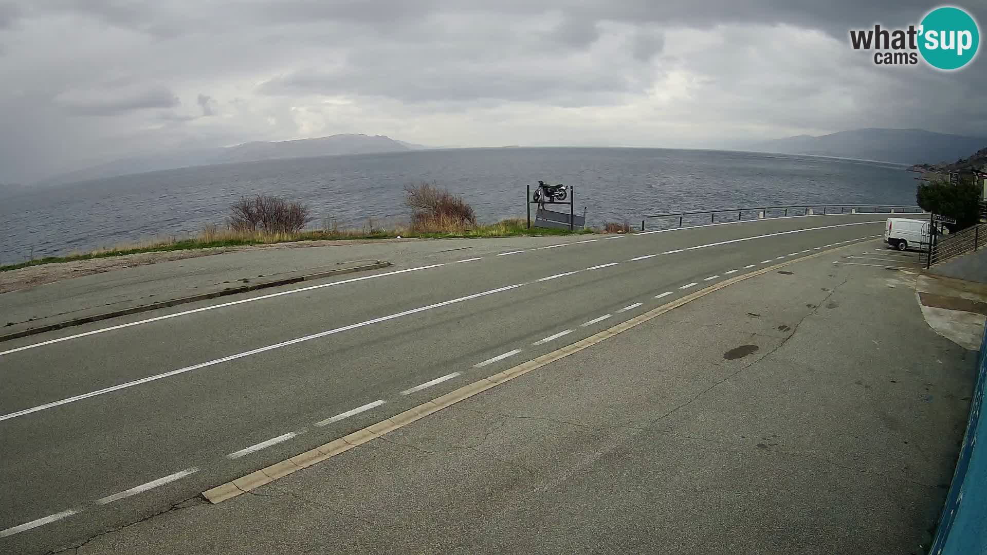 Webcam Adriatic highway D8 near SENJ – view to KRK island