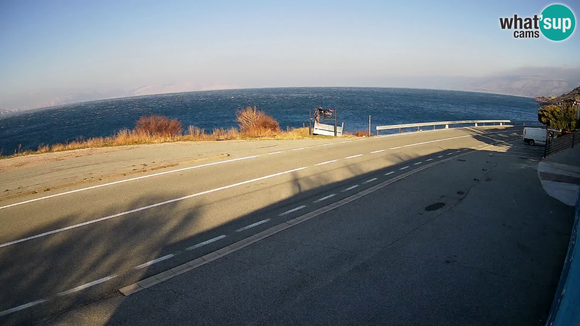 Webcam Adriatic highway D8 near SENJ – view to KRK island
