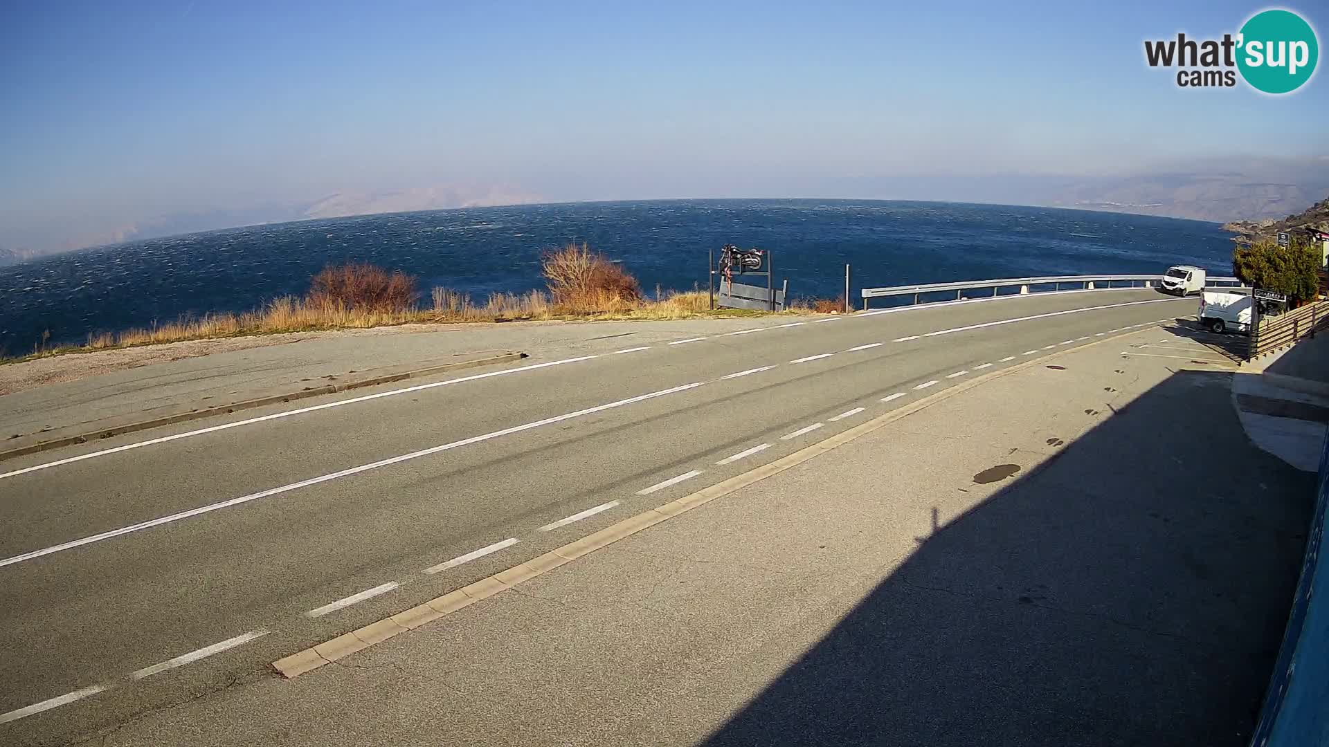 Webcam Adriatic highway D8 near SENJ – view to KRK island