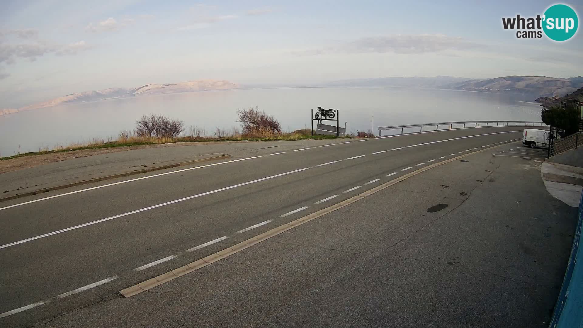 Webcam Adriatic highway D8 near SENJ – view to KRK island