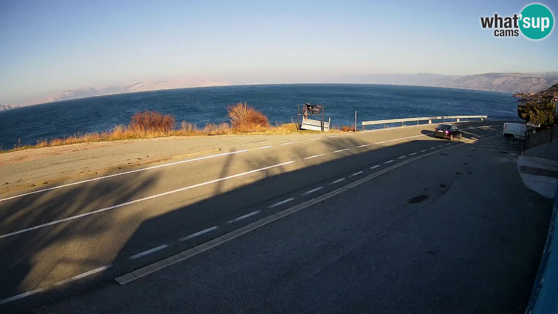 Webcam autoroute Adriatique D8 près de SENJ – vue sur l’île de KRK
