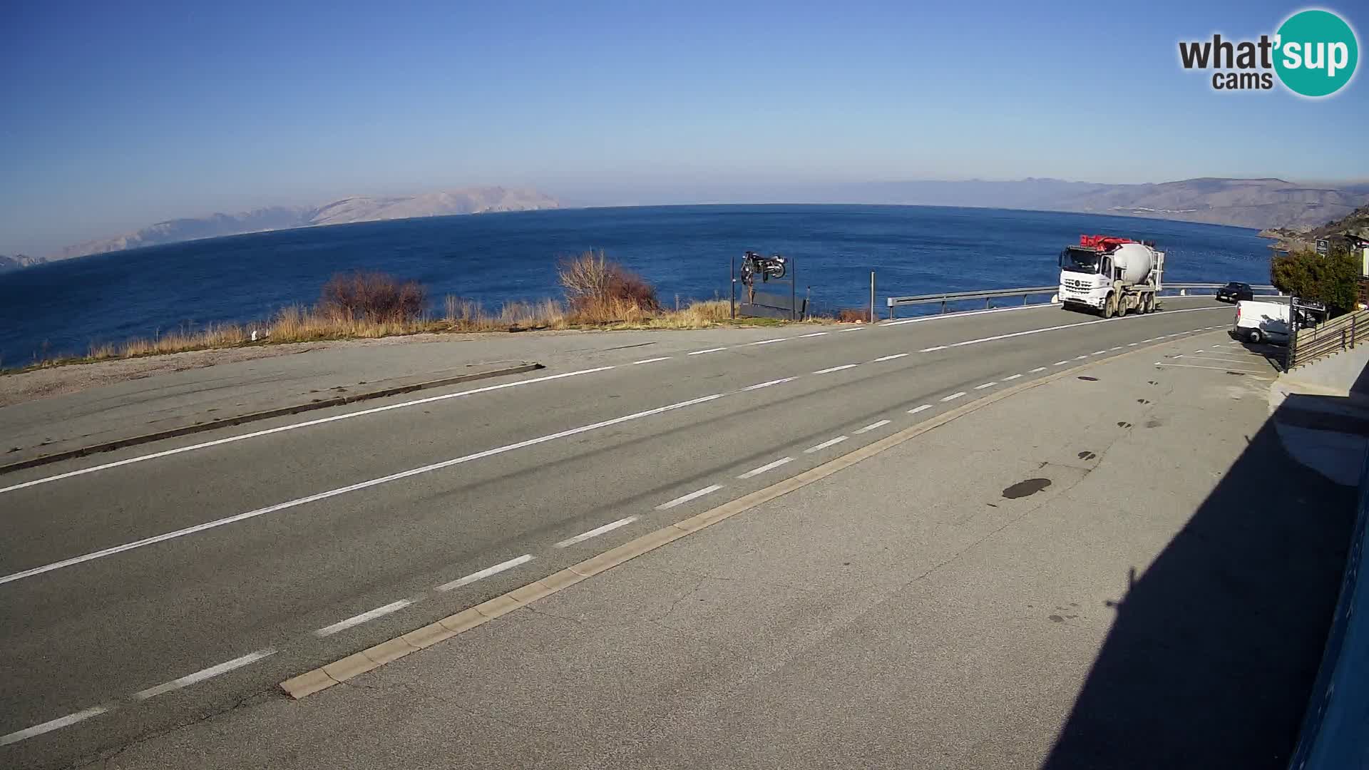 Webcam autoroute Adriatique D8 près de SENJ – vue sur l’île de KRK