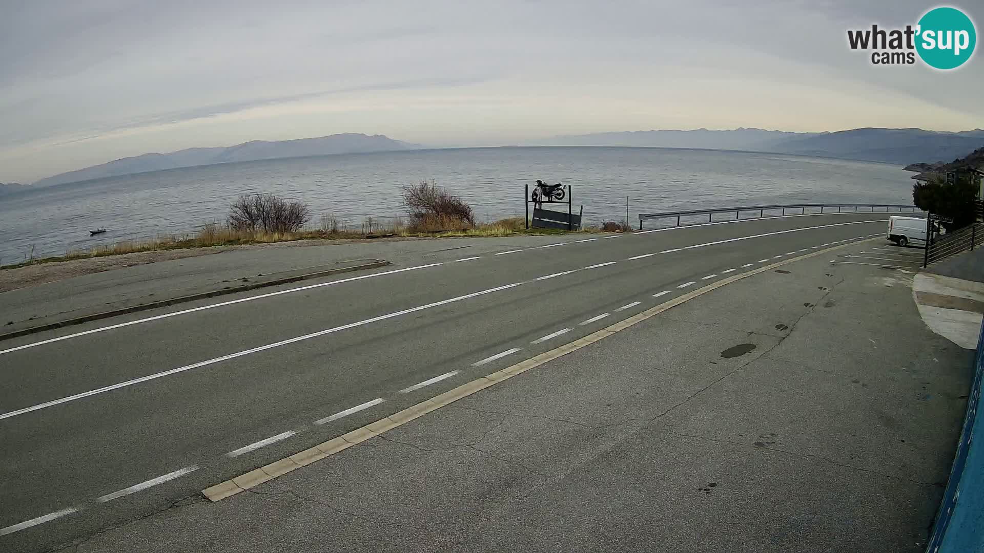 Webcam Adriatic highway D8 near SENJ – view to KRK island