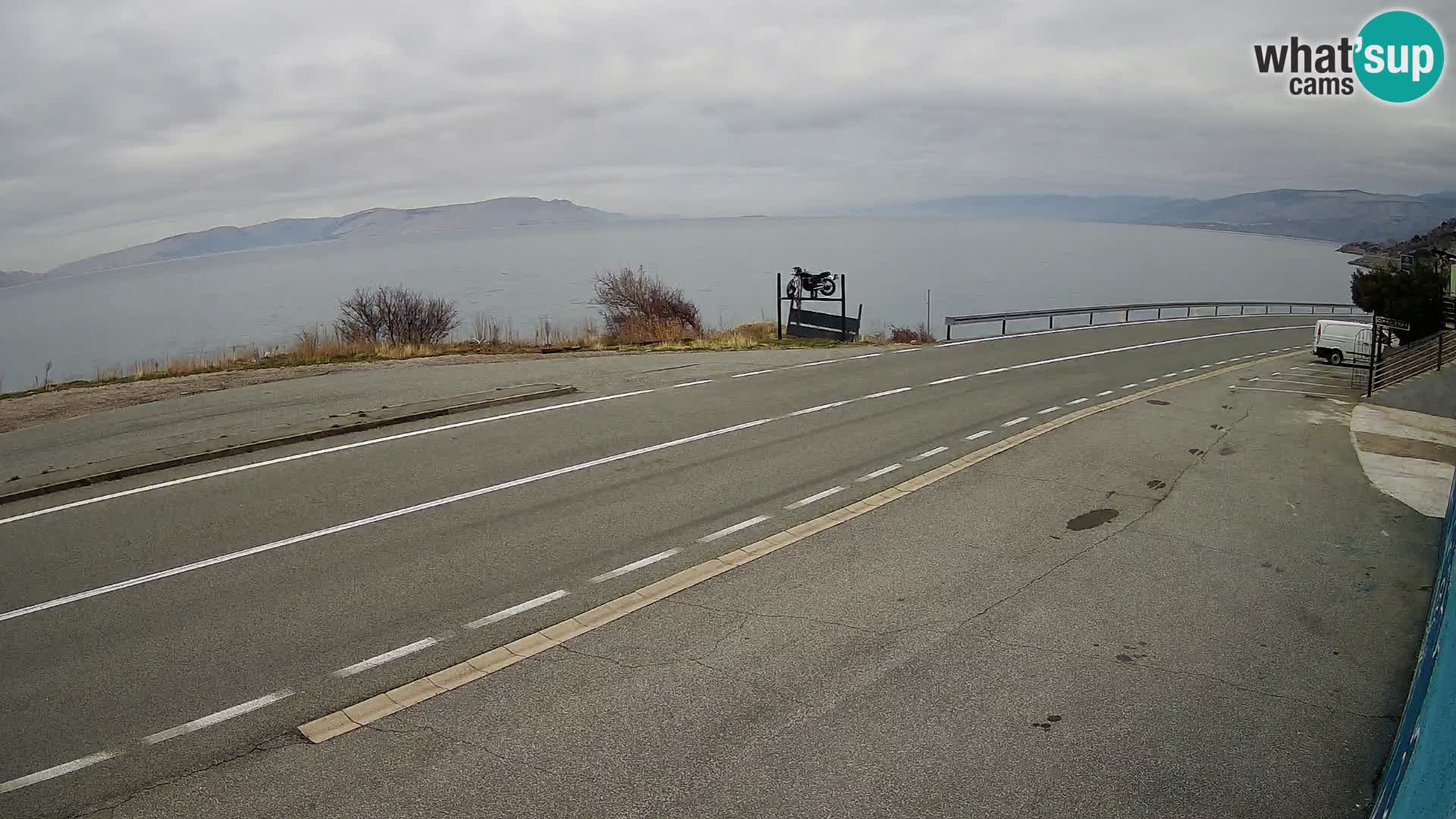 Webcam autopista adriática D8 cerca de SENJ – vista de la isla de KRK