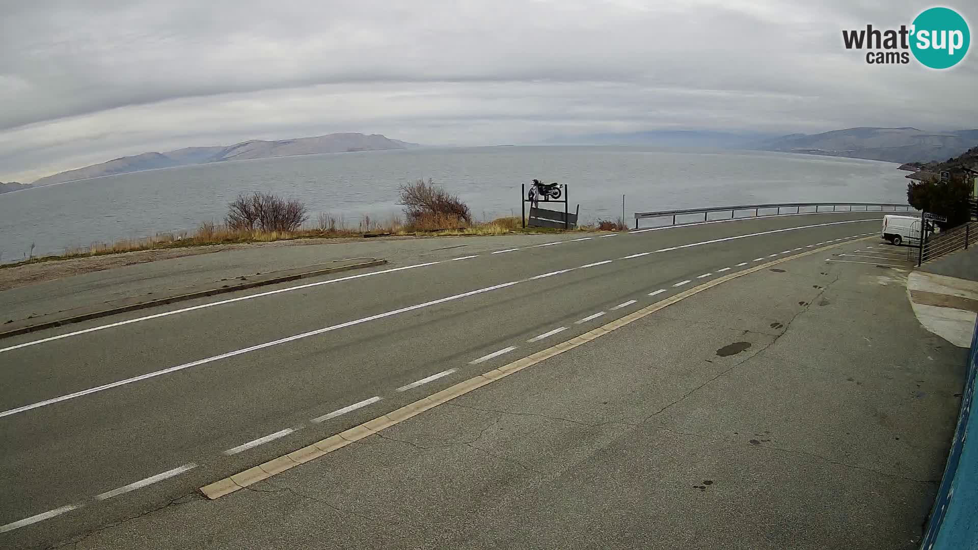 Webcam Adria-Autobahn D8 bei SENJ – Blick auf die Insel KRK