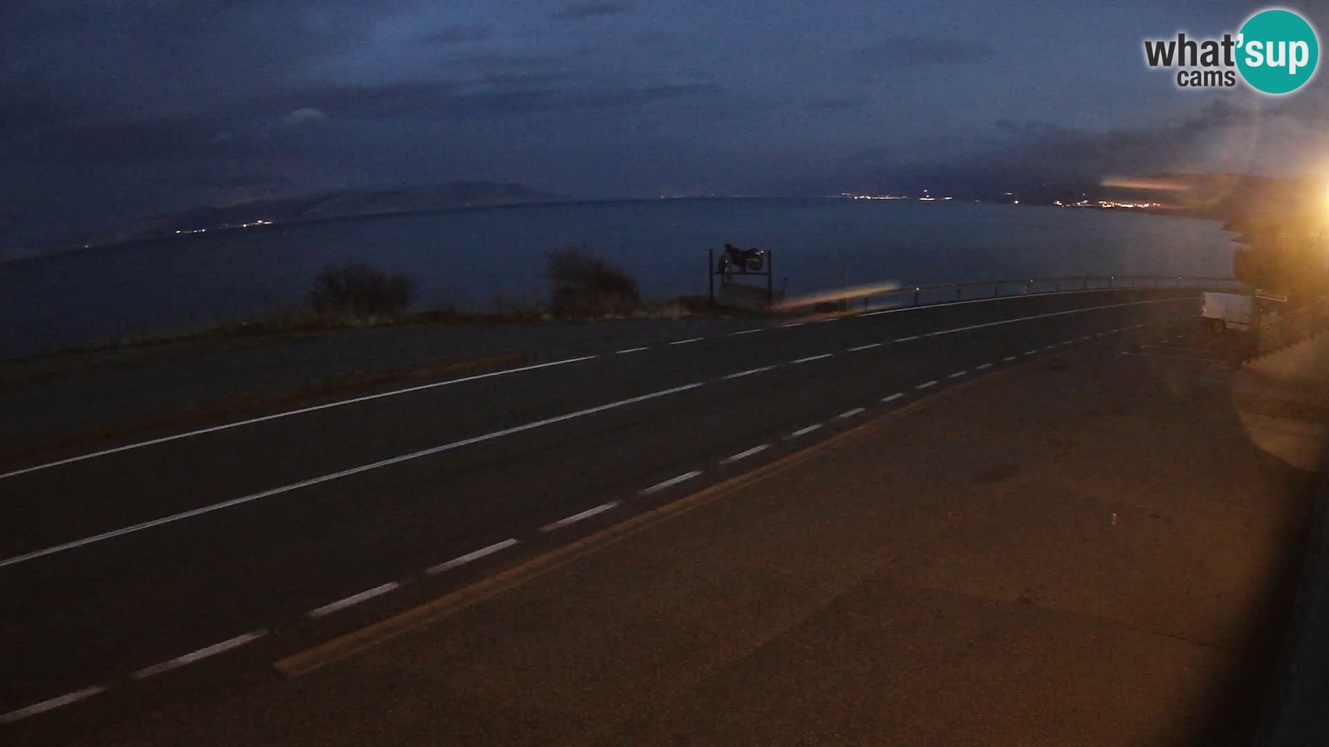 Webcam Adriatic highway D8 near SENJ – view to KRK island