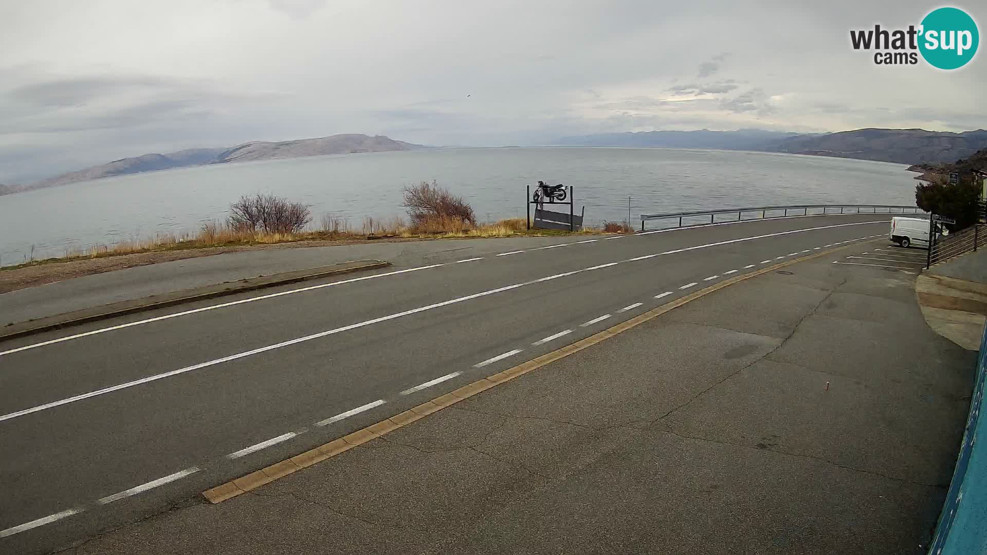 Webcam Adriatic highway D8 near SENJ – view to KRK island