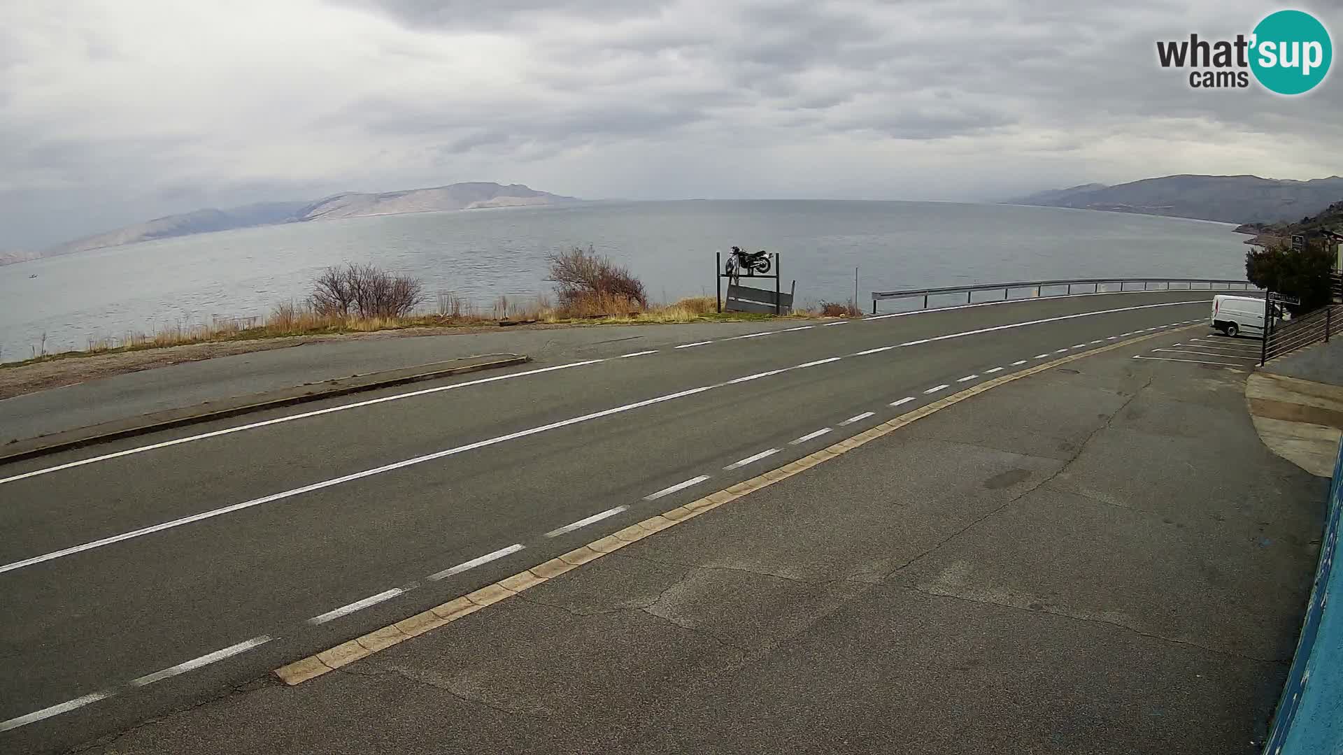 Webcam Adria-Autobahn D8 bei SENJ – Blick auf die Insel KRK