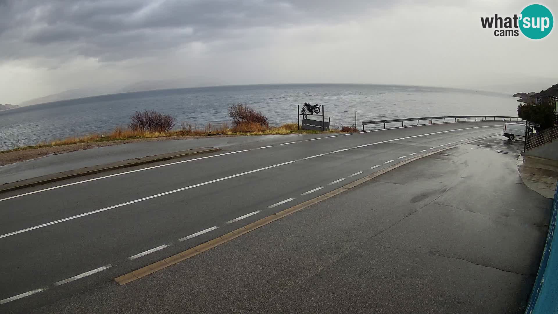 Webcam autoroute Adriatique D8 près de SENJ – vue sur l’île de KRK