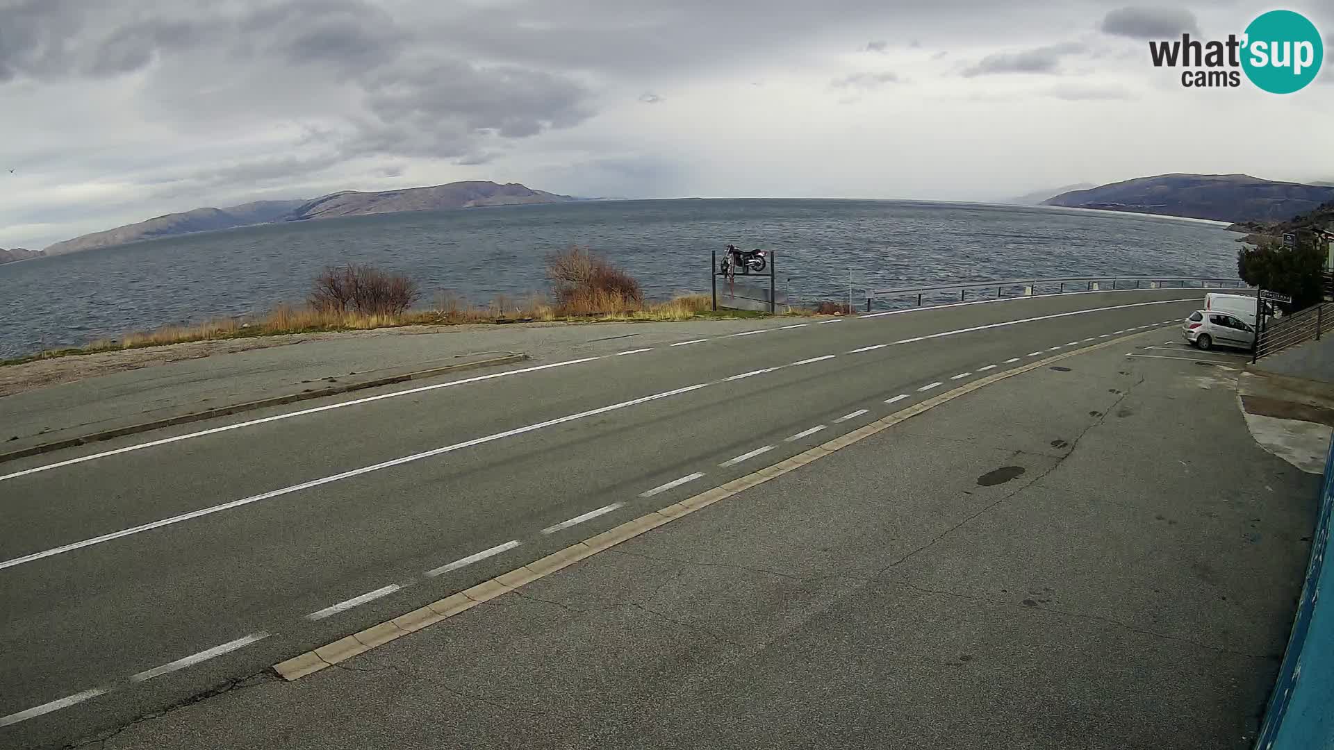 Webcam Adriatic highway D8 near SENJ – view to KRK island