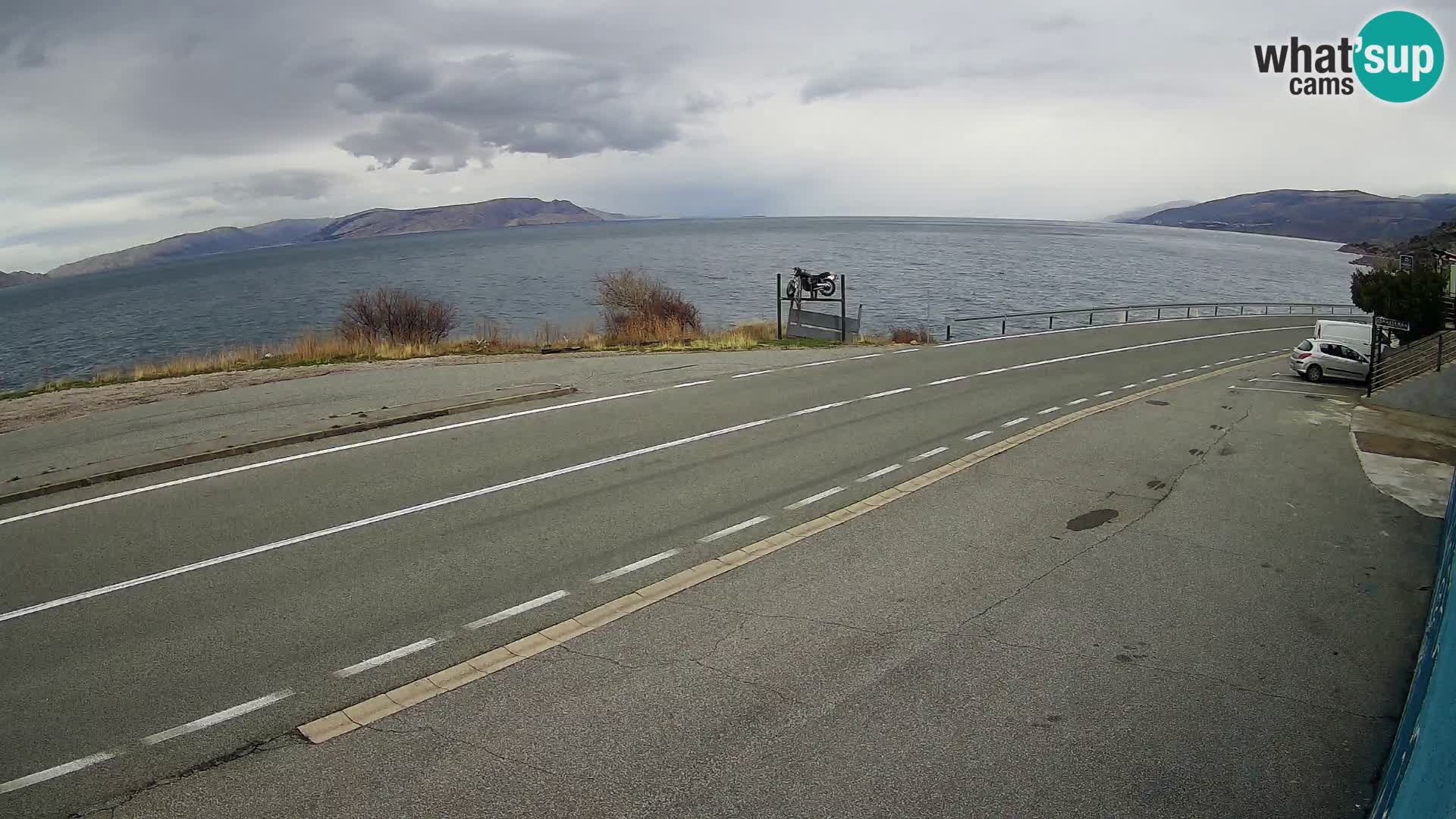 Webcam Adriatic highway D8 near SENJ – view to KRK island