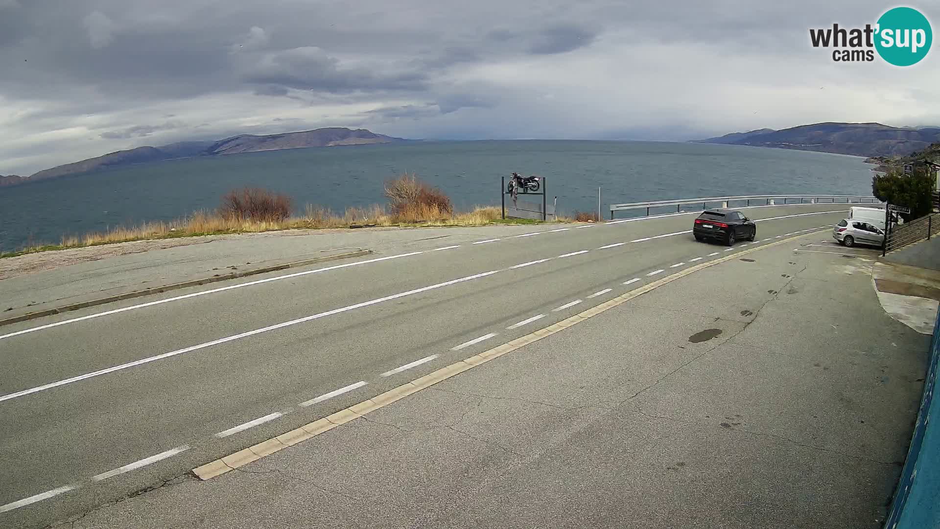 Webcam Adriatic highway D8 near SENJ – view to KRK island