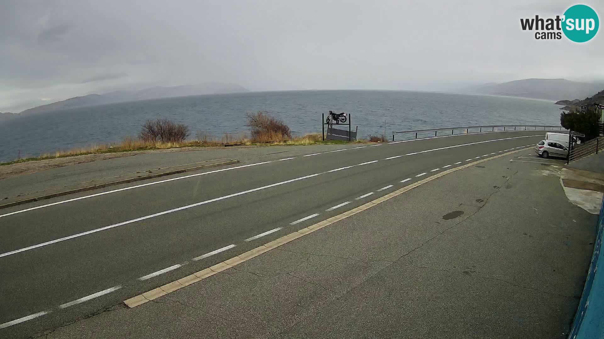 Webcam autoroute Adriatique D8 près de SENJ – vue sur l’île de KRK