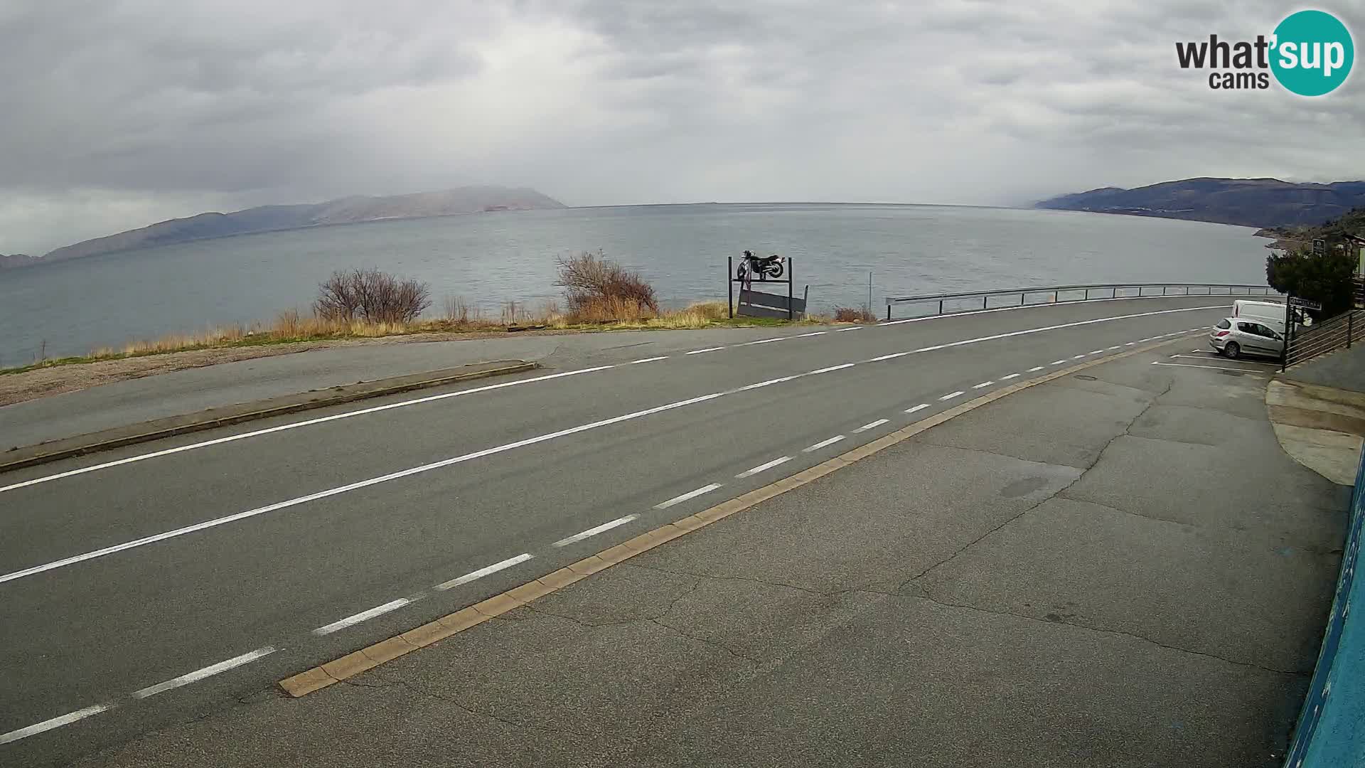Webcam Adriatic highway D8 near SENJ – view to KRK island