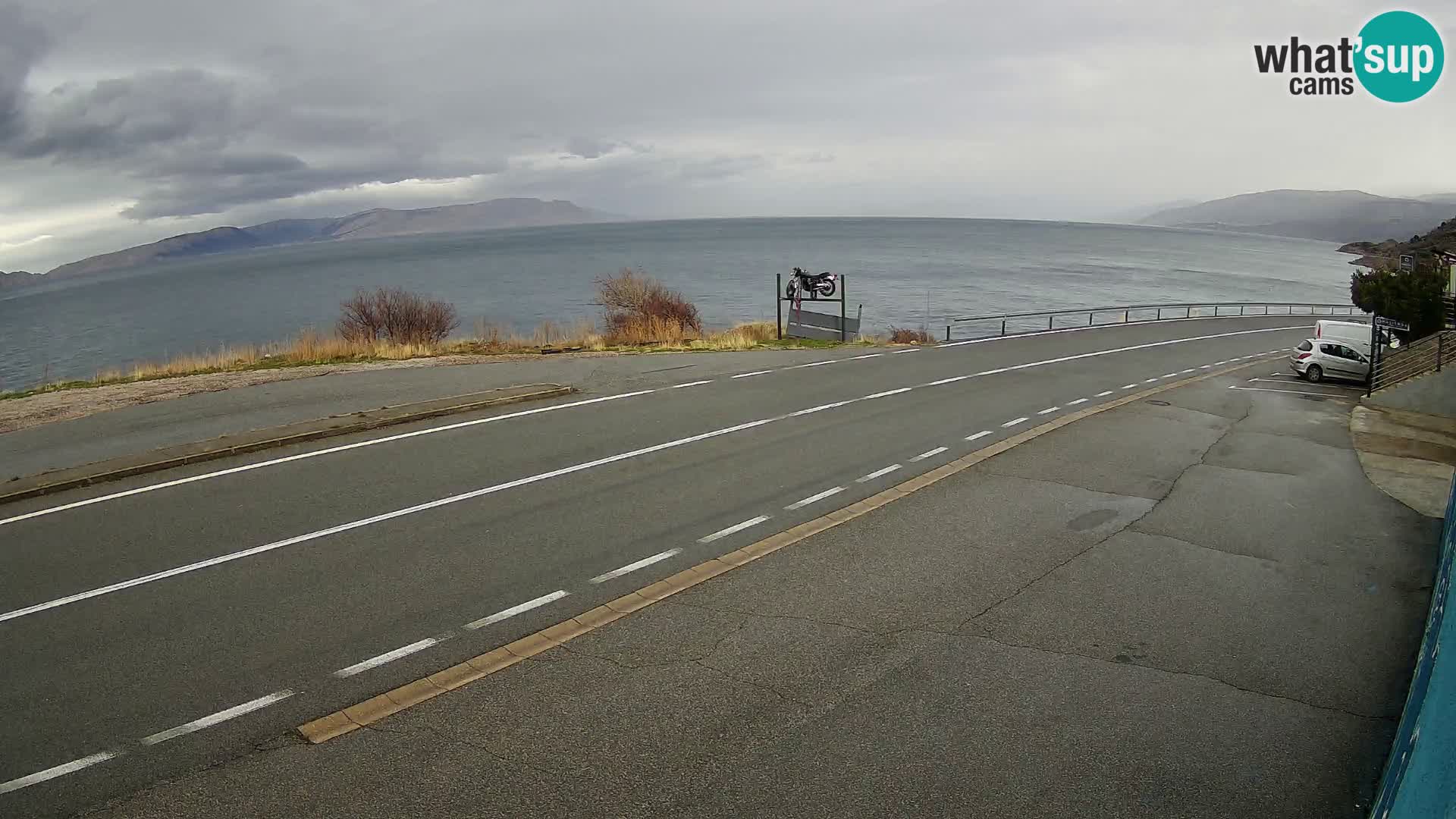 Webcam autoroute Adriatique D8 près de SENJ – vue sur l’île de KRK