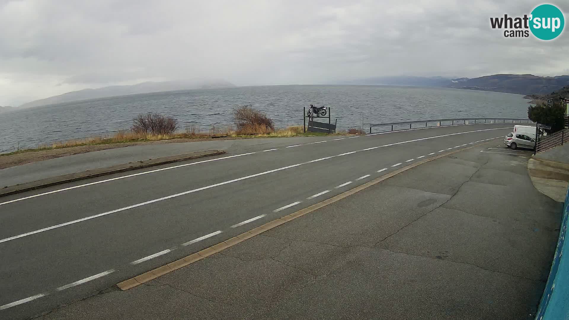 Webcam autoroute Adriatique D8 près de SENJ – vue sur l’île de KRK