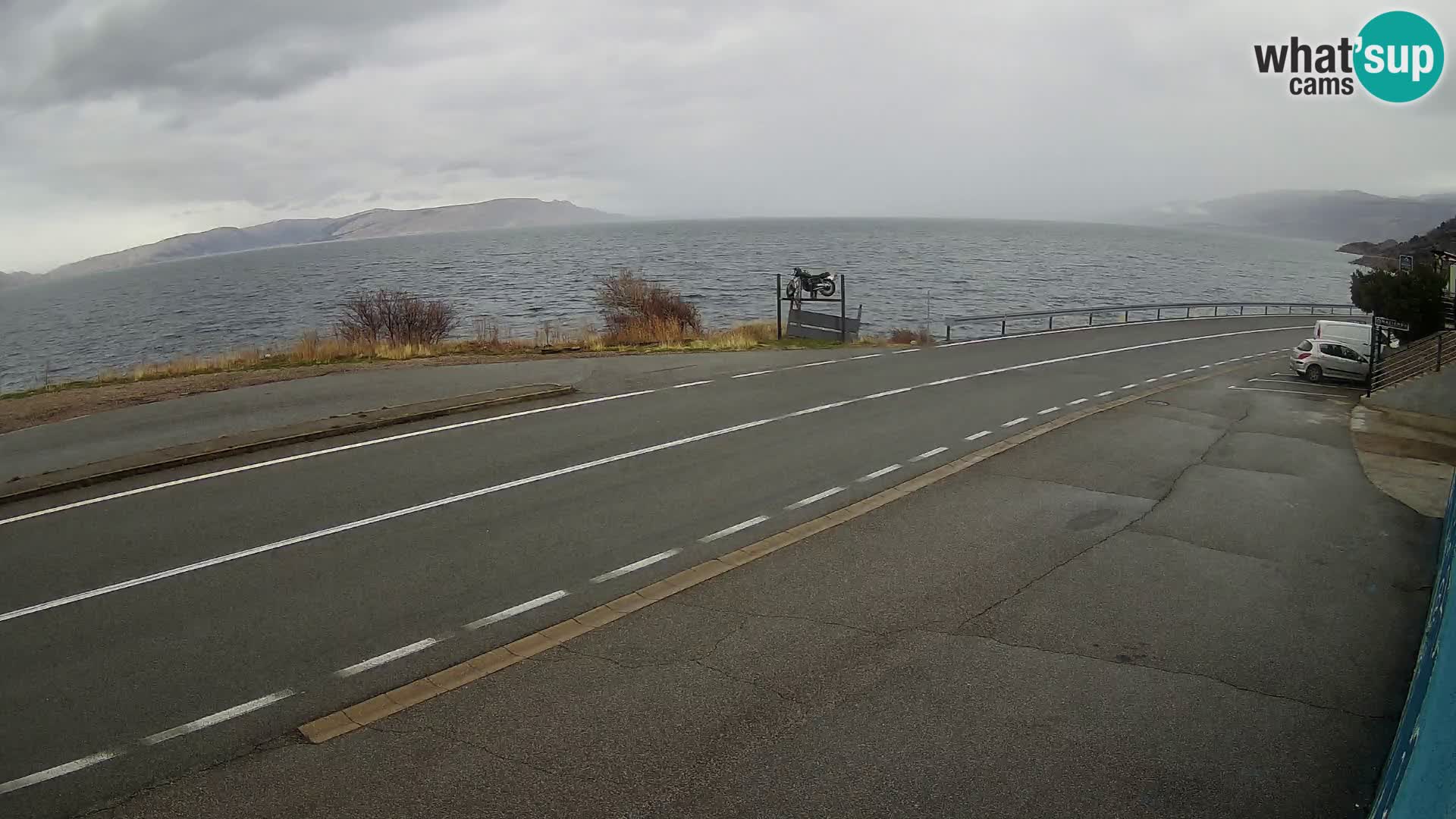 Webcam autoroute Adriatique D8 près de SENJ – vue sur l’île de KRK