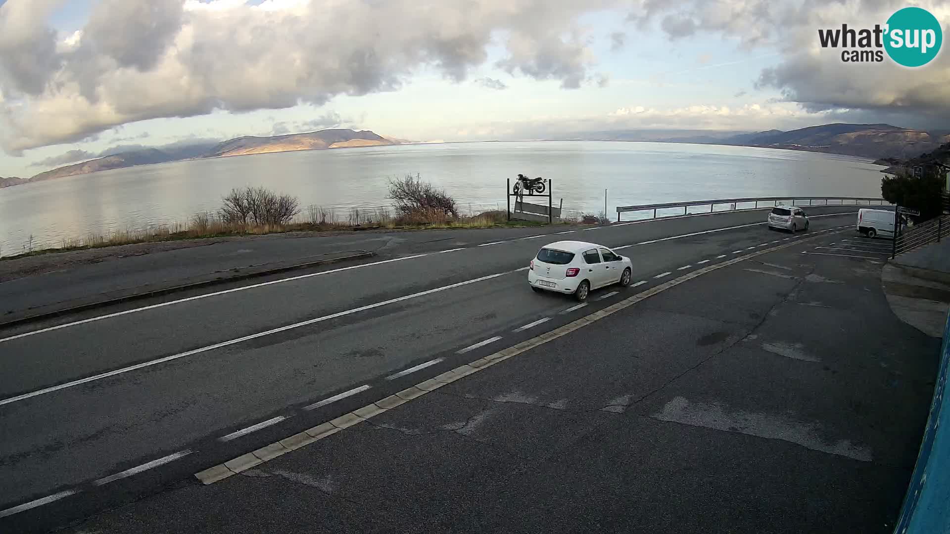 Webcam Adriatic highway D8 near SENJ – view to KRK island