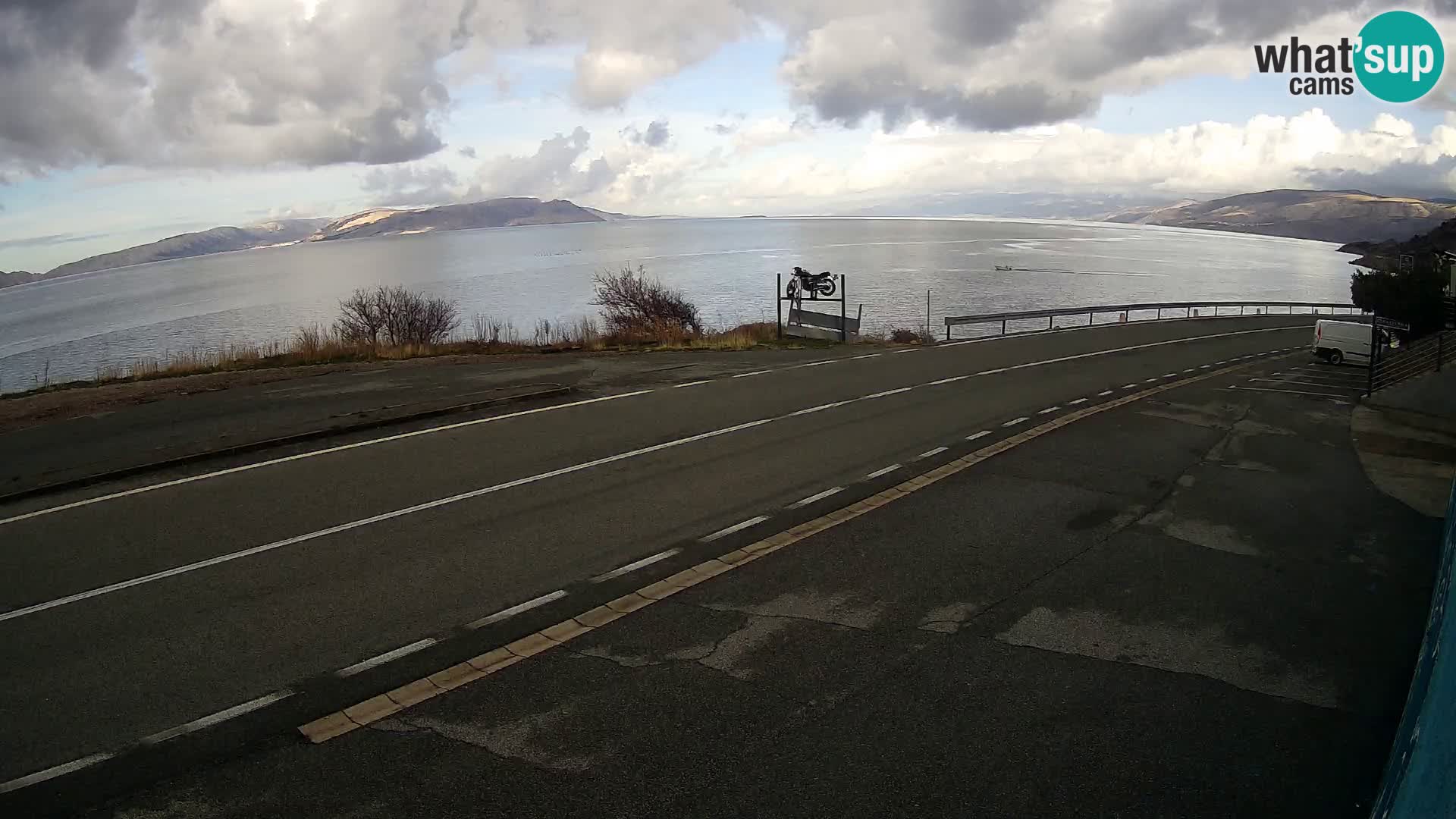 Webcam Adriatic highway D8 near SENJ – view to KRK island
