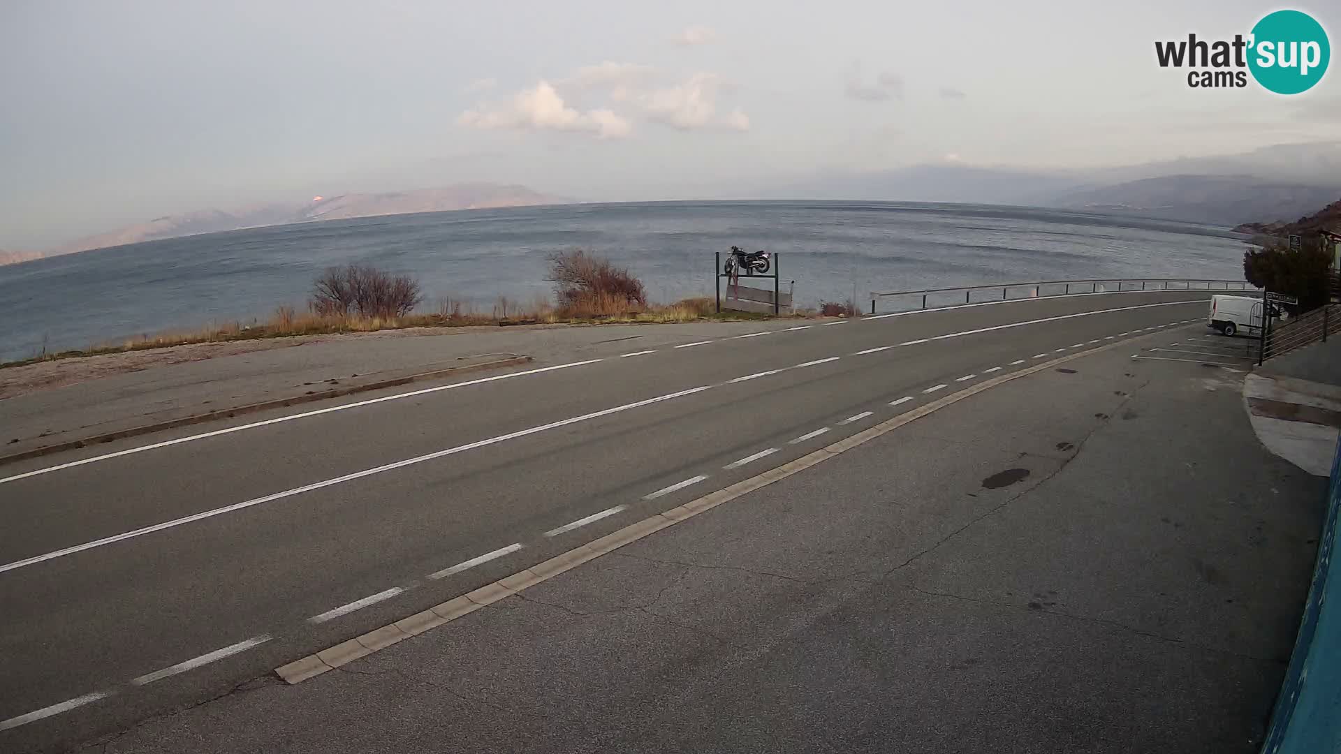Webcam Adria-Autobahn D8 bei SENJ – Blick auf die Insel KRK
