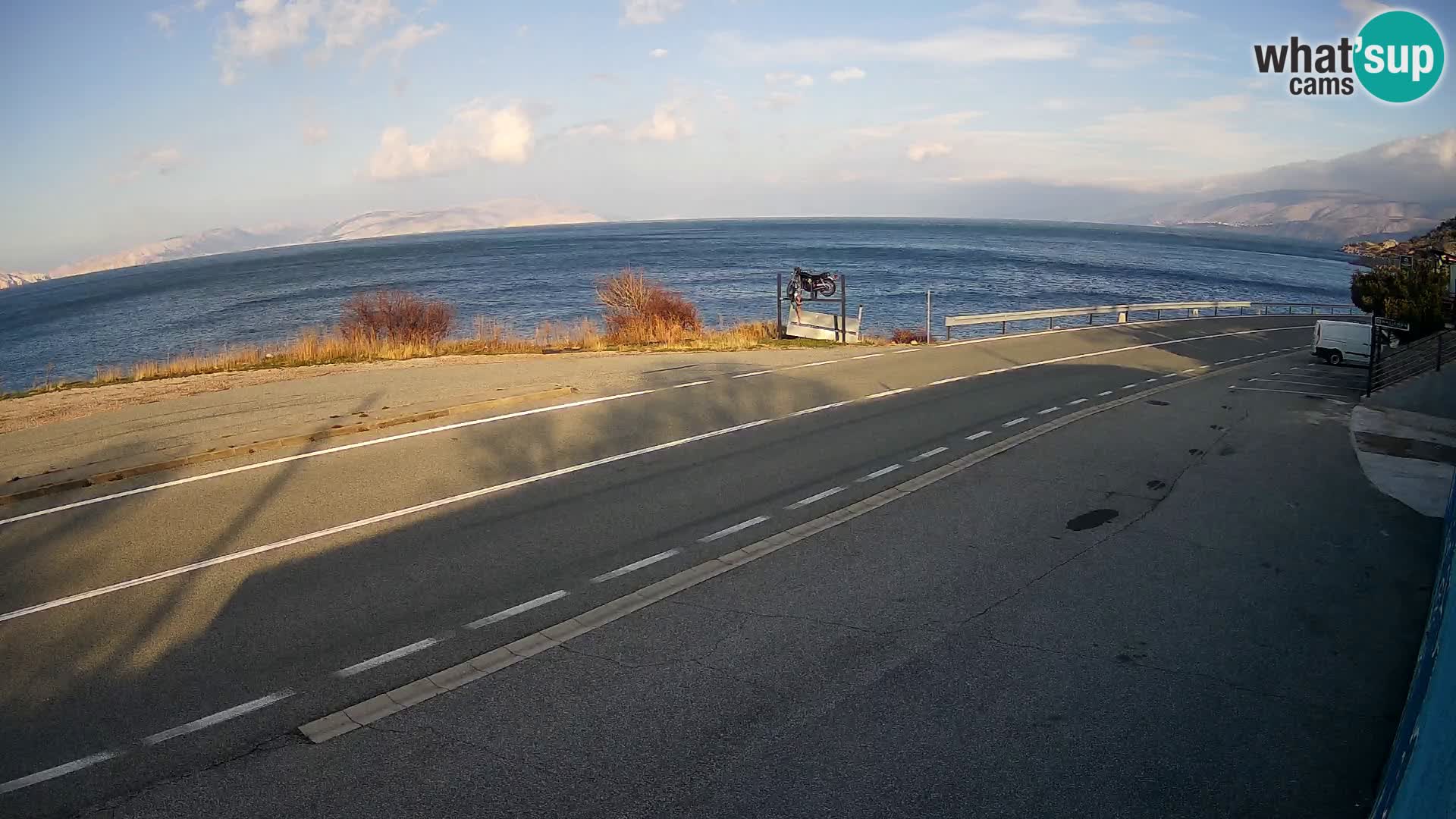 Webcam autoroute Adriatique D8 près de SENJ – vue sur l’île de KRK