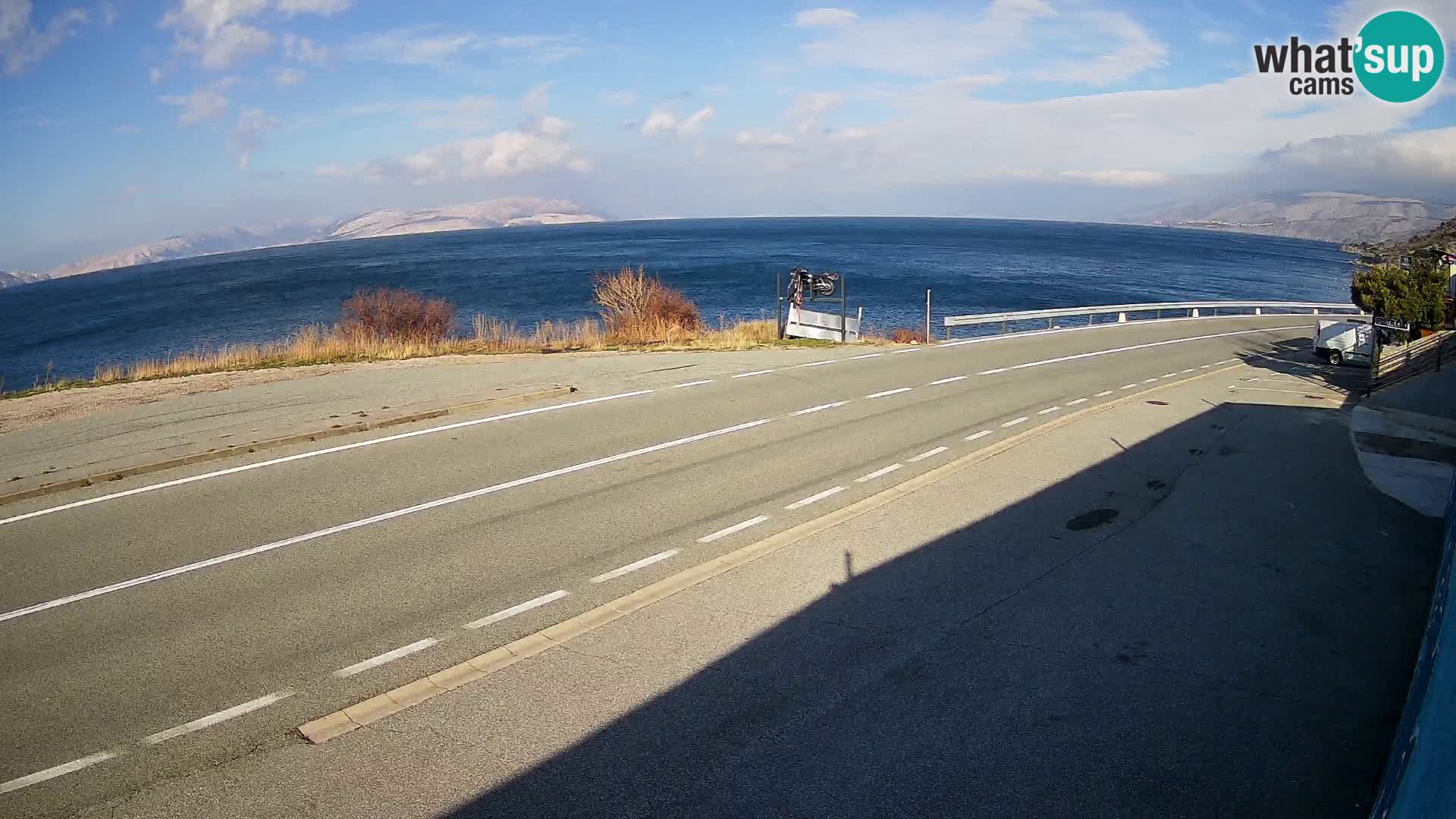 Webcam Adria-Autobahn D8 bei SENJ – Blick auf die Insel KRK