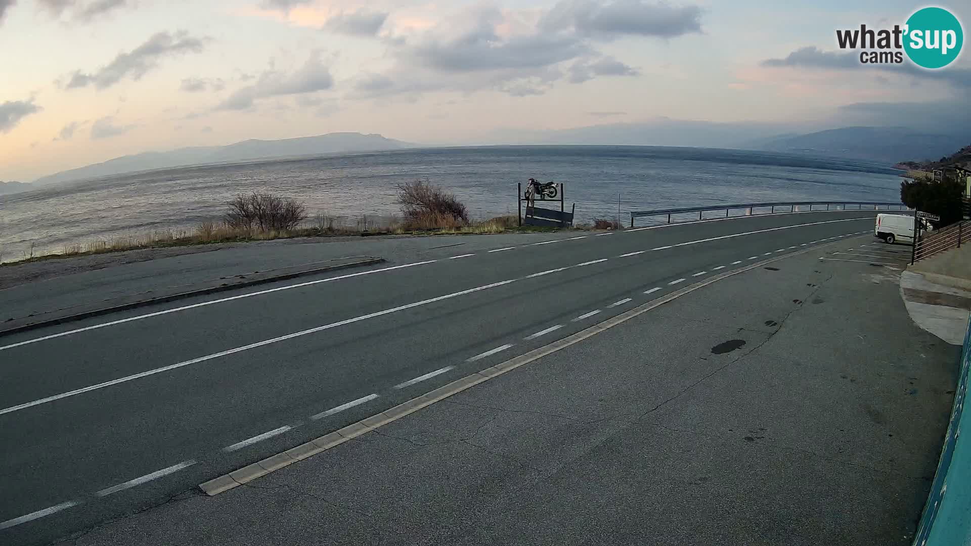 Webcam Adriatic highway D8 near SENJ – view to KRK island