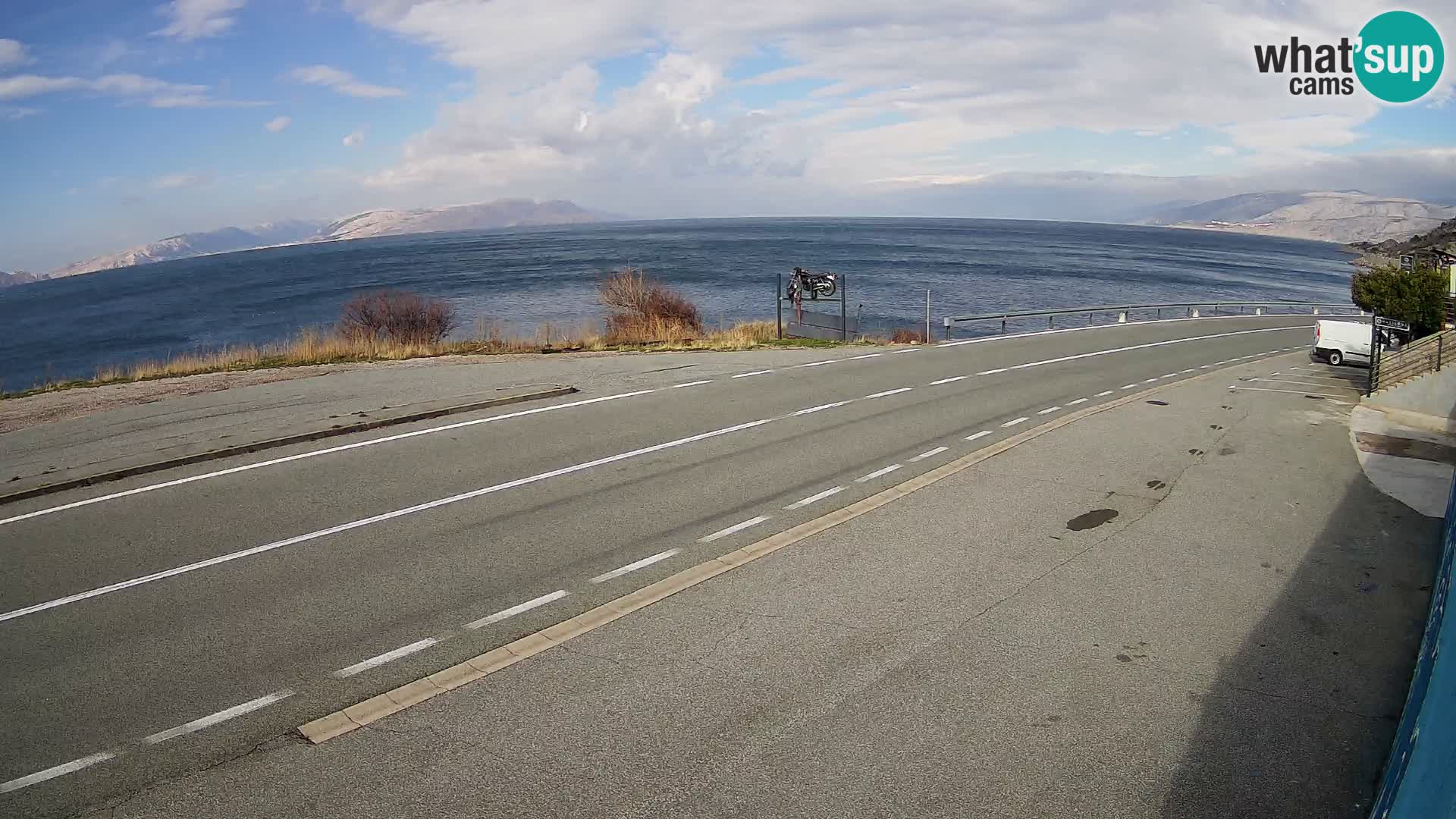 Webcam Adriatic highway D8 near SENJ – view to KRK island